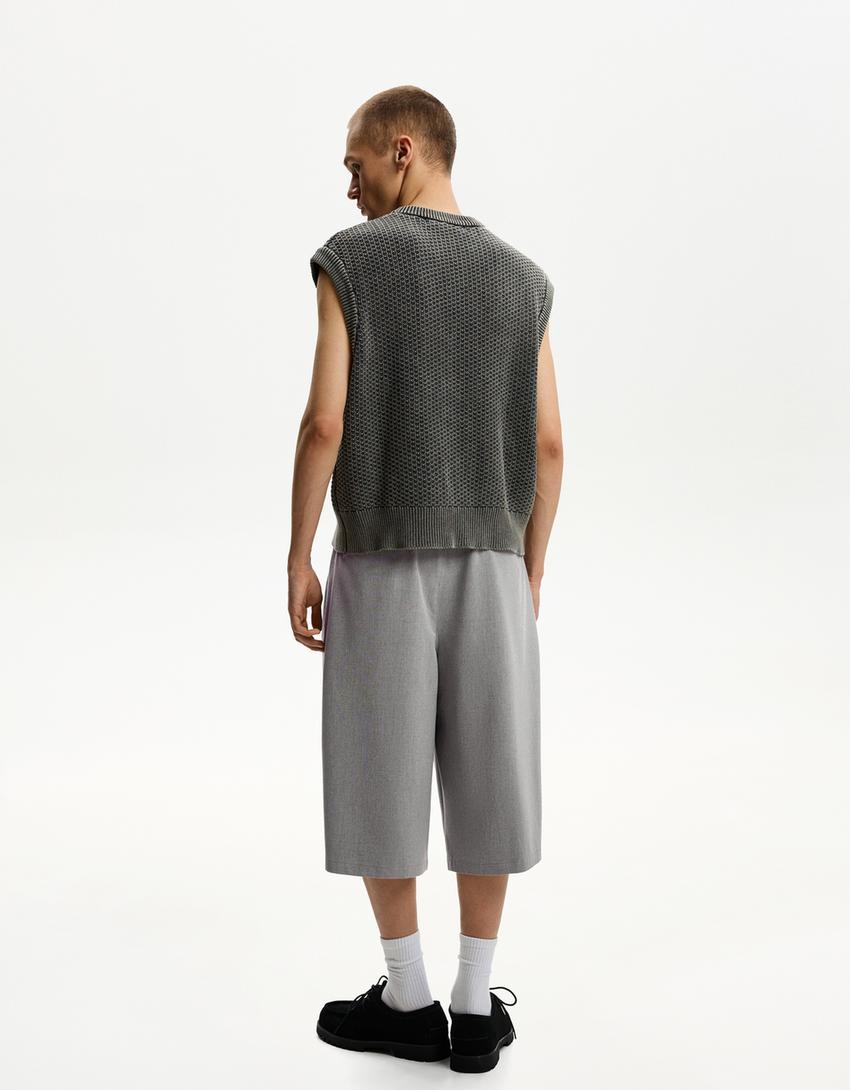 Tailored baggy Bermuda short sweatpants