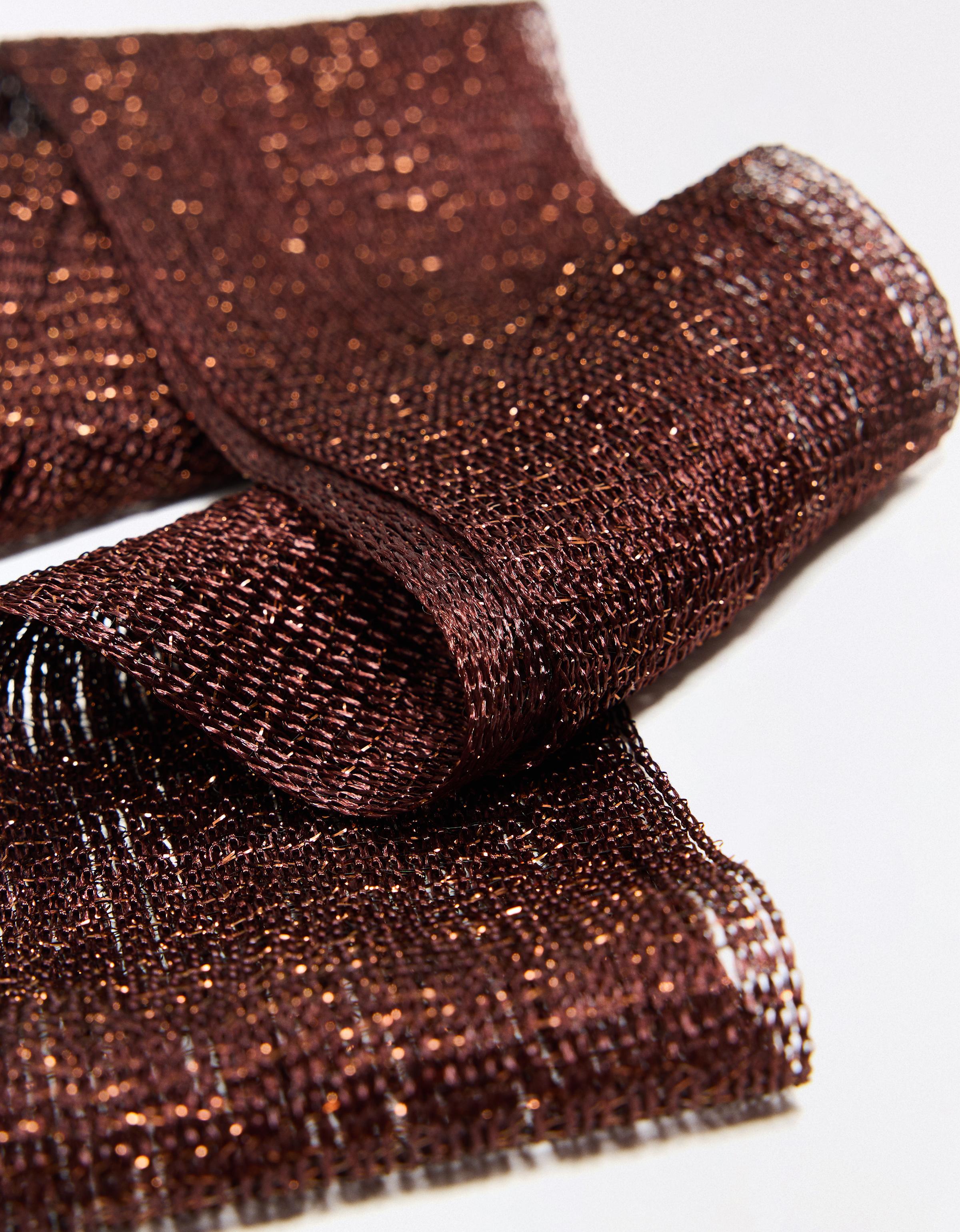 Metallic thread neckerchief — Brown
