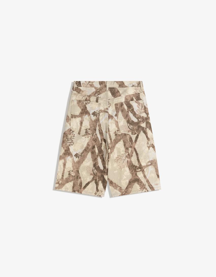 Bermuda baggy print-Verde