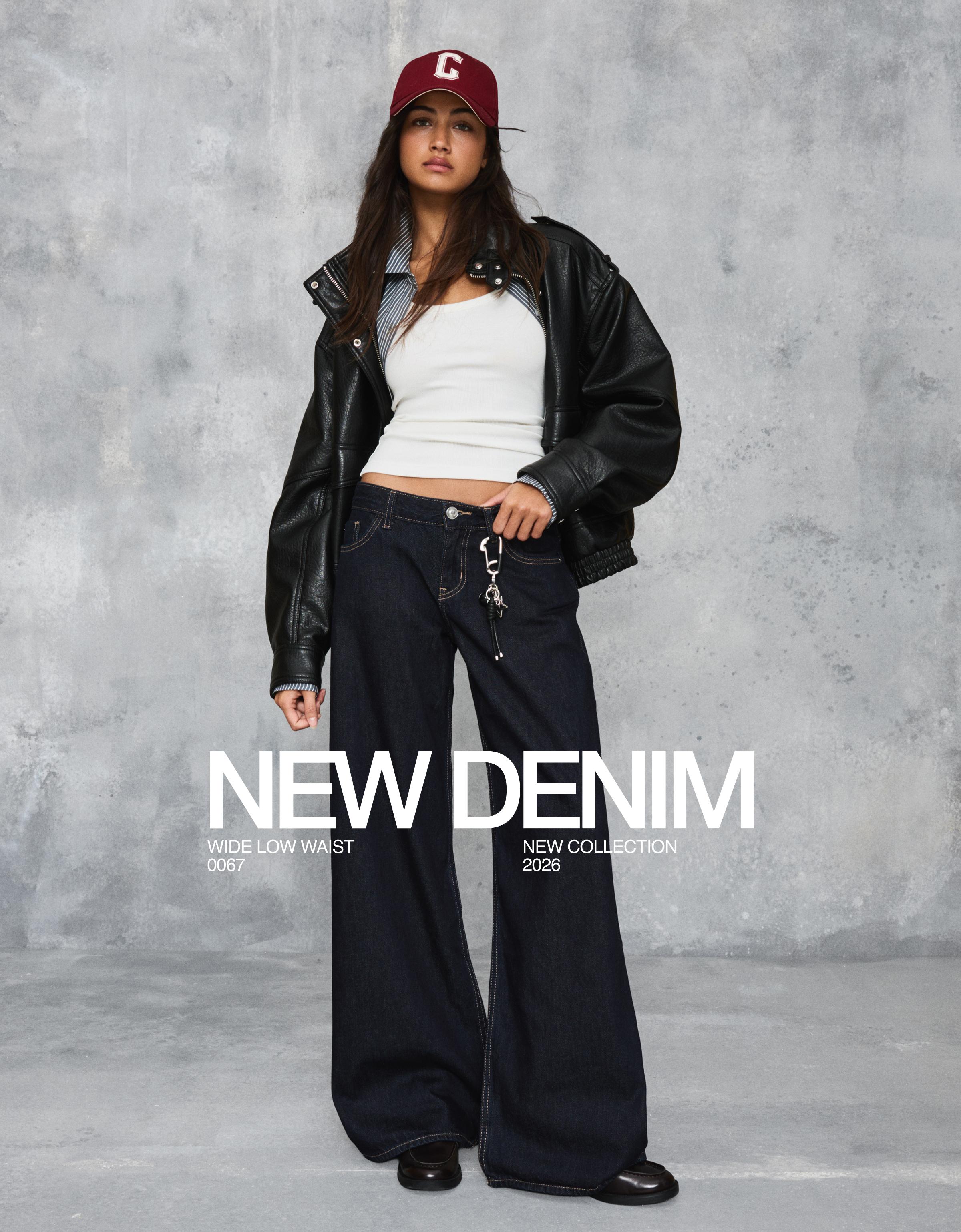 Geniş paça düşük bel jean - Görsel 9