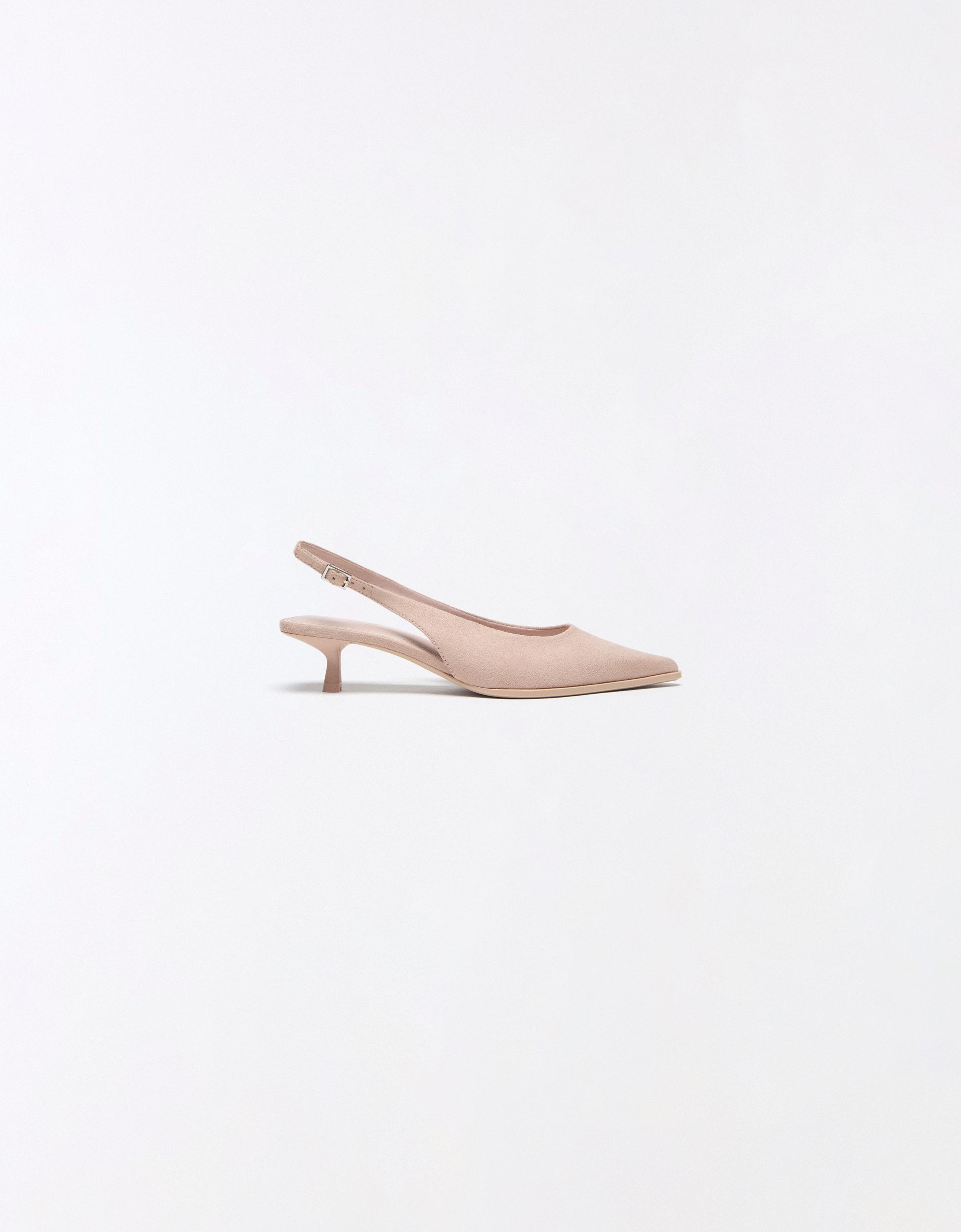SLINGBACK KITTEN HEEL SHOES — PINK