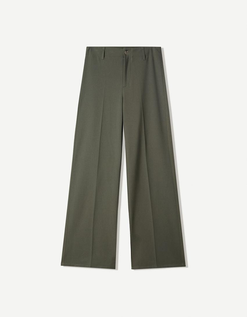 Pantalón wide leg-Kaki-3