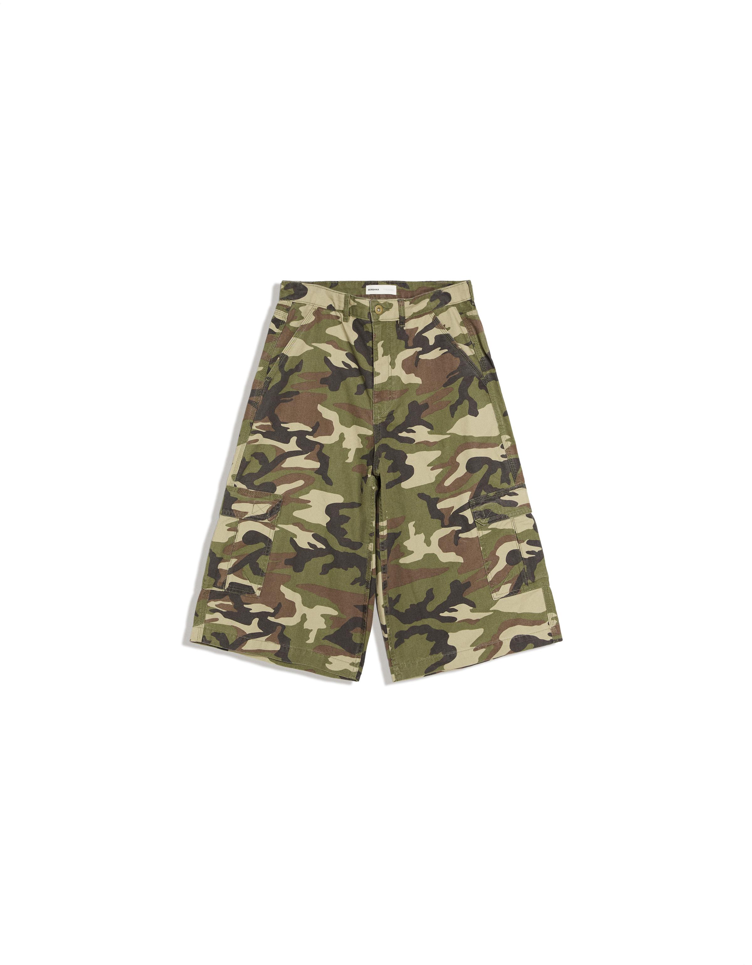Barrel-leg jorts — Khaki
