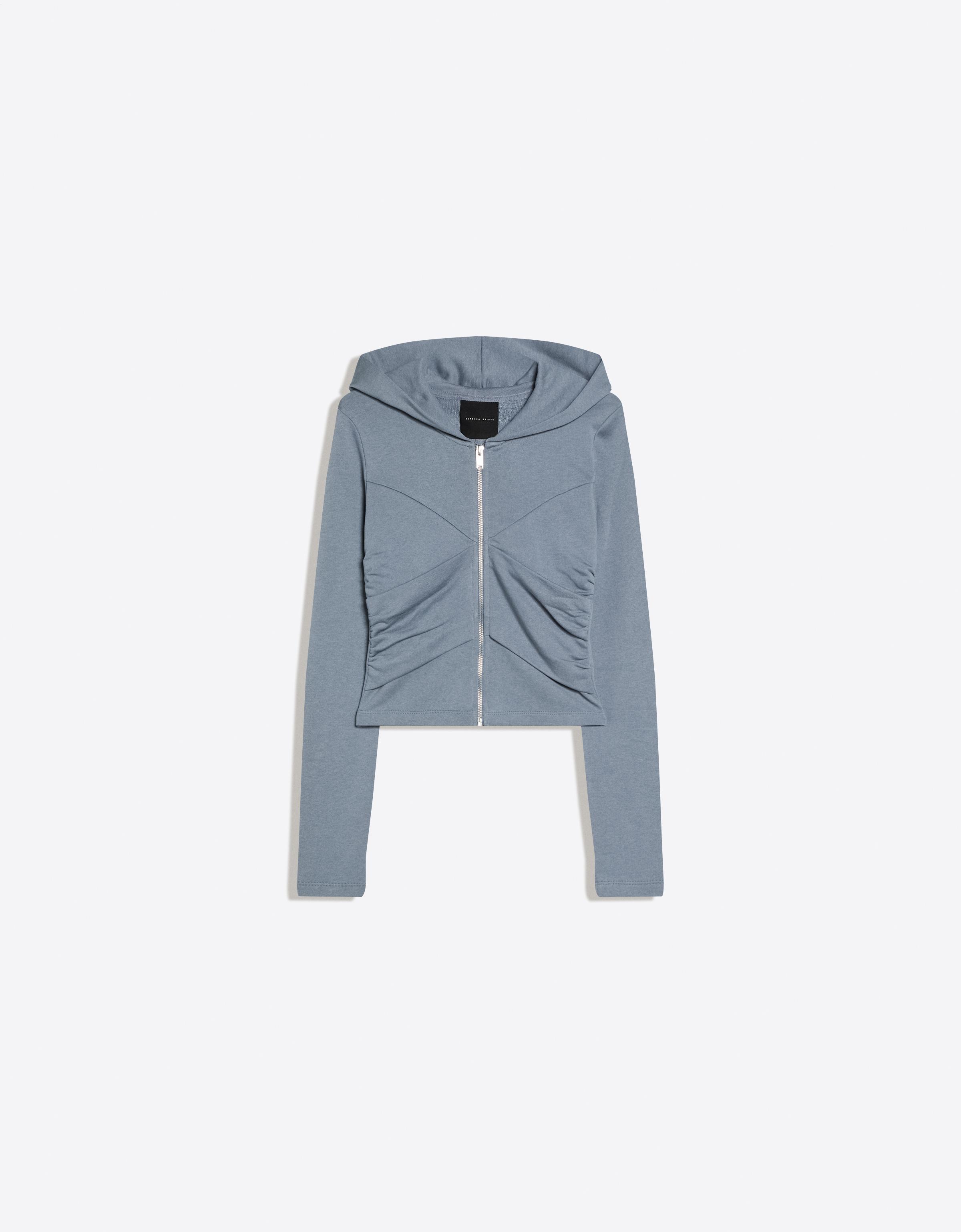 Draped hooded jacket