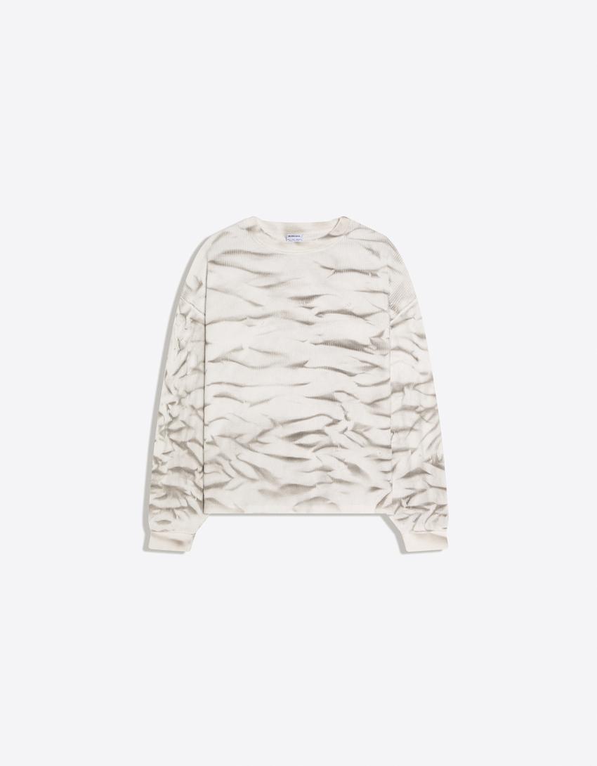 Heavyweight tie-dye long sleeve T-shirt-Off white