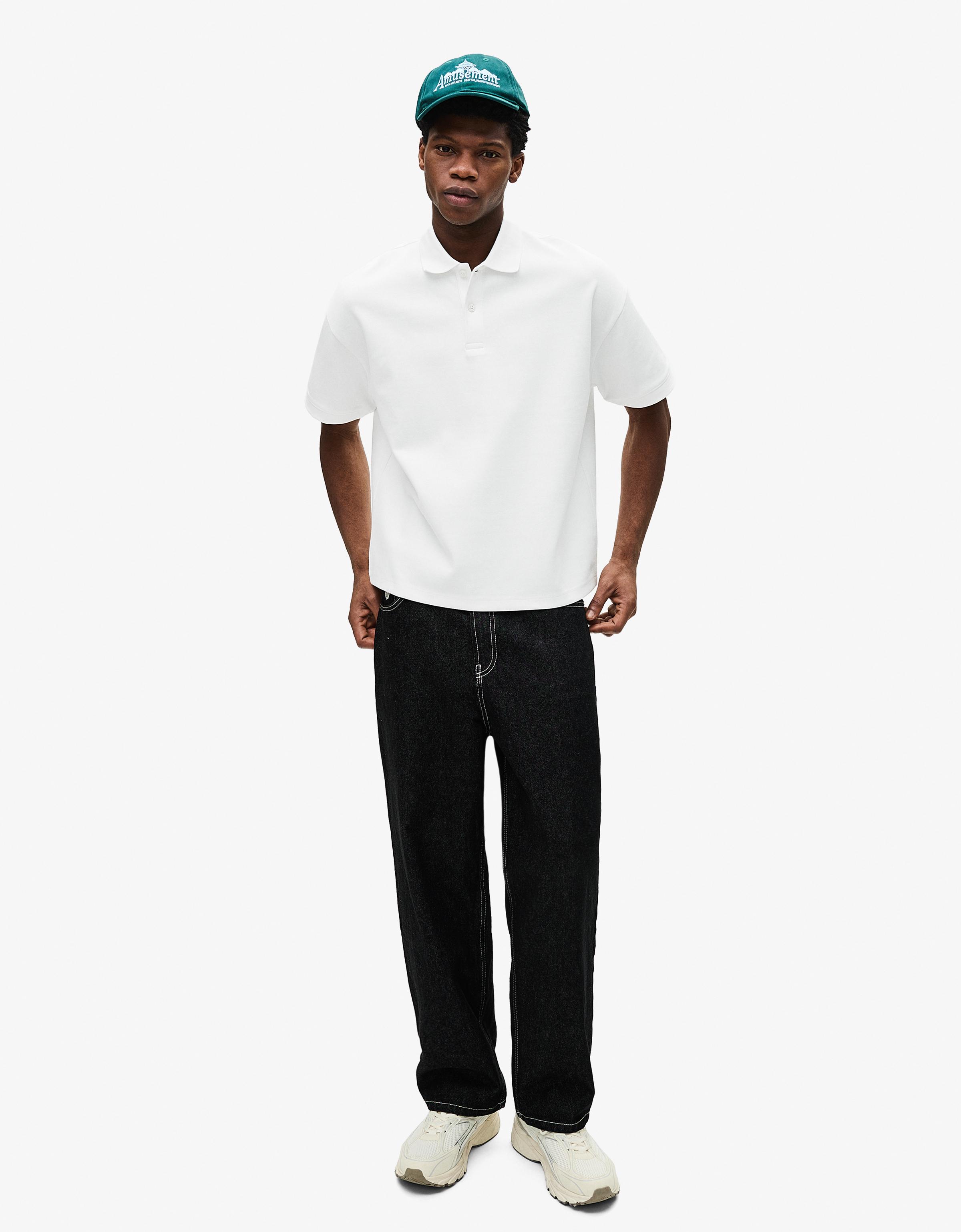 Bershka Kısa kollu polo yaka tişört görsel 7