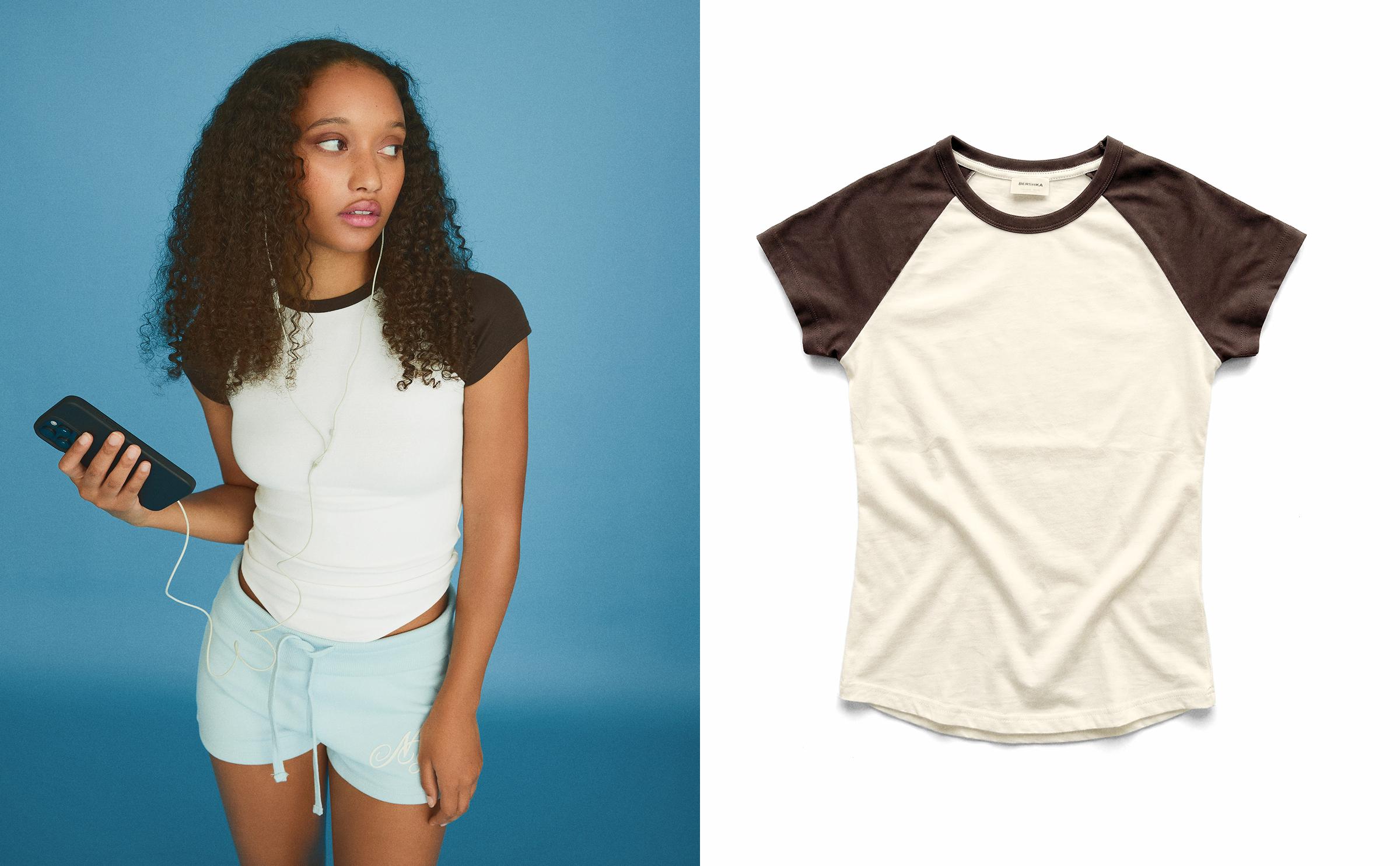 Fitted raglan T-shirt — Off white