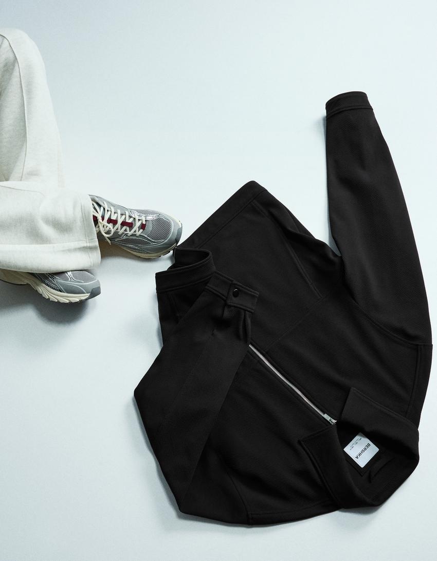 Textured jacket-Black-2