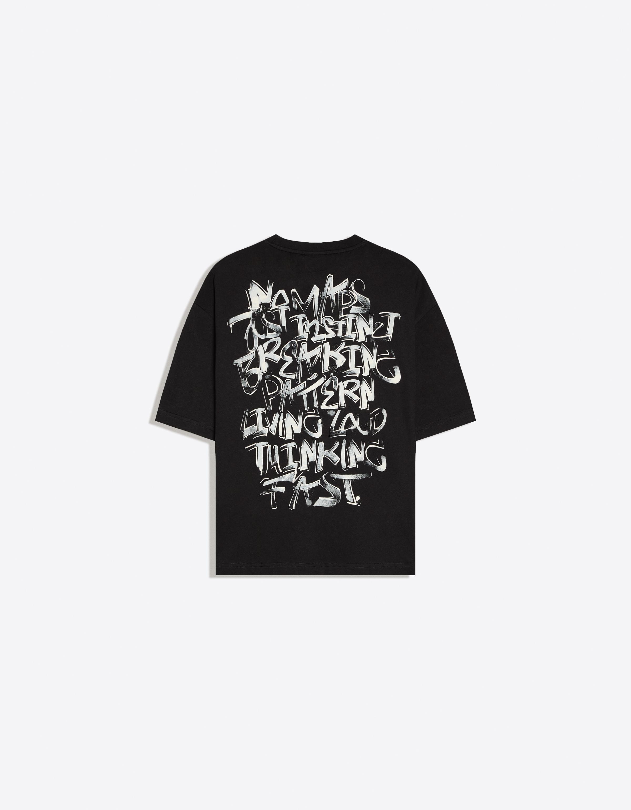 Boxy-fit printed T-shirt — Black