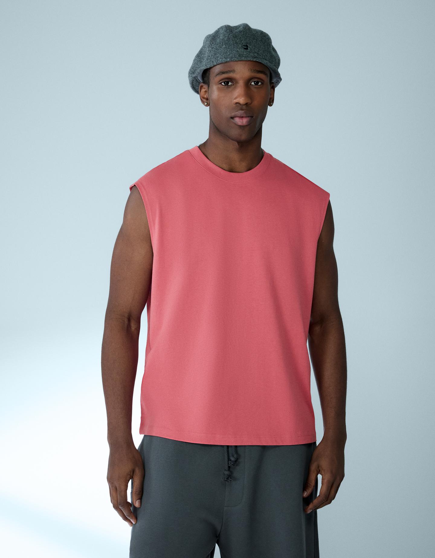 Bershka Canotta Uomo M Rosso