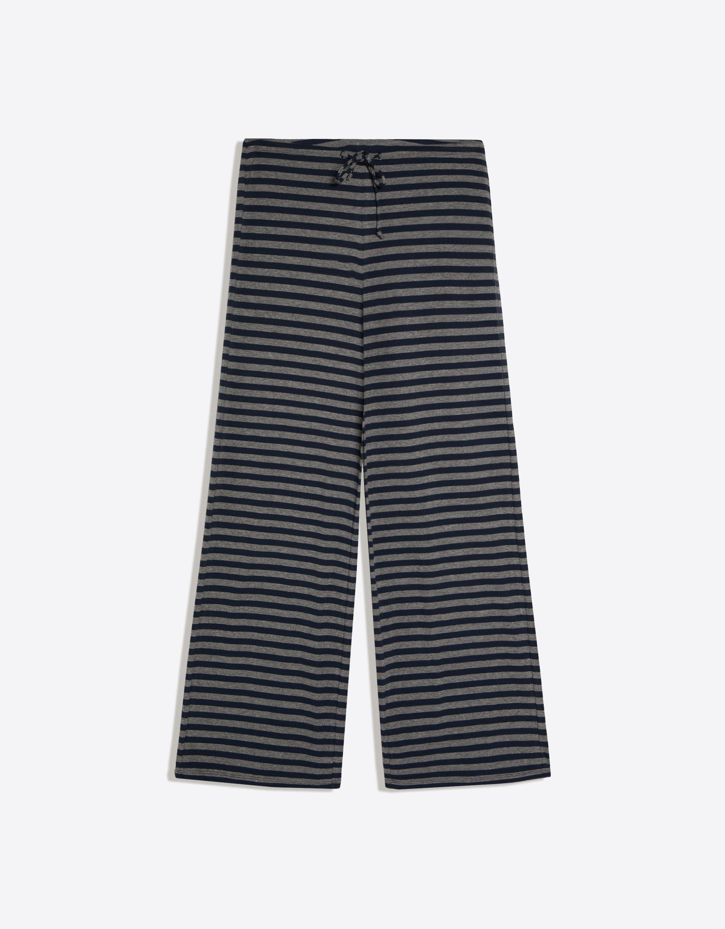 Straight-leg stripe print trousers