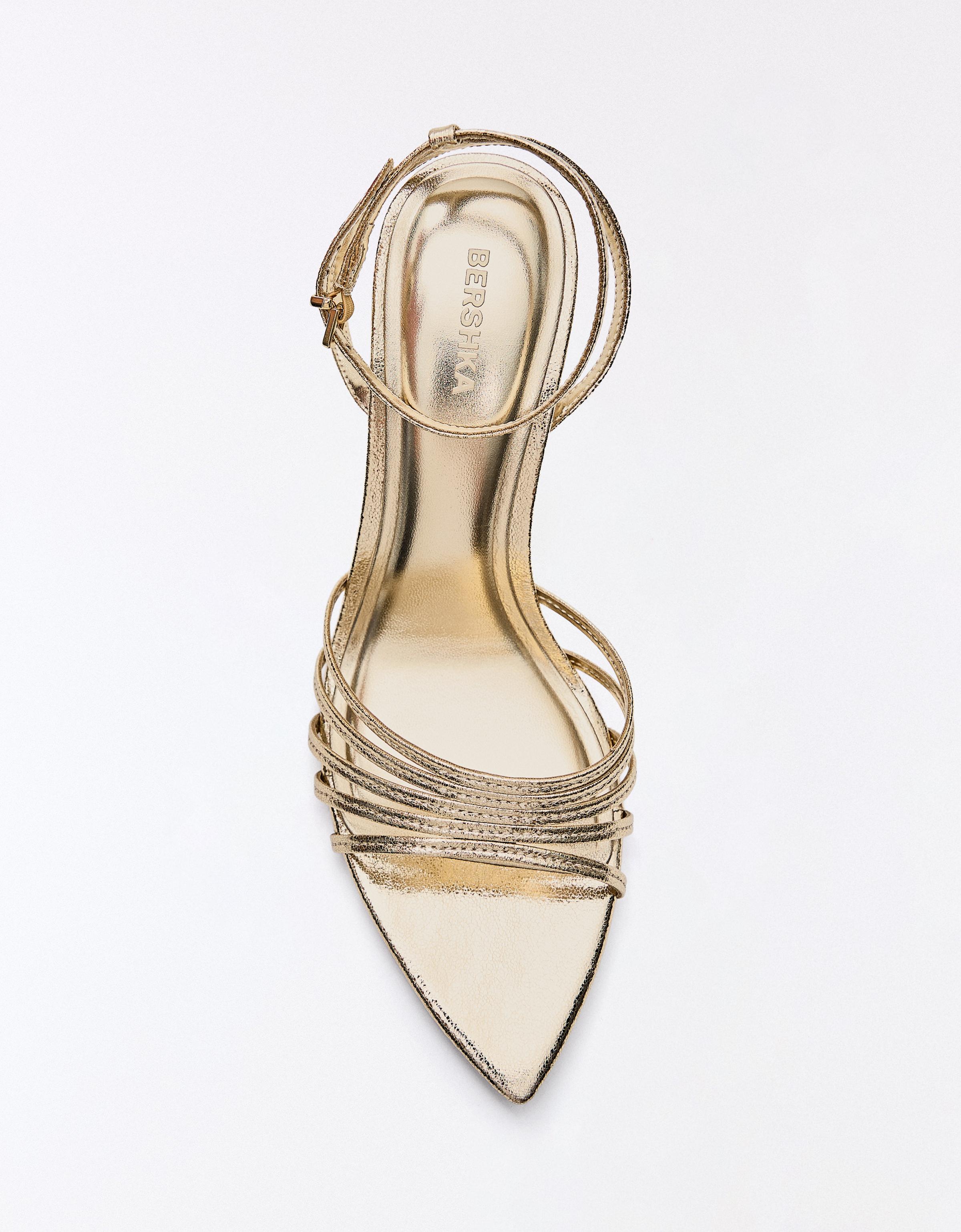 Multi-strap heeled sandals — Gold