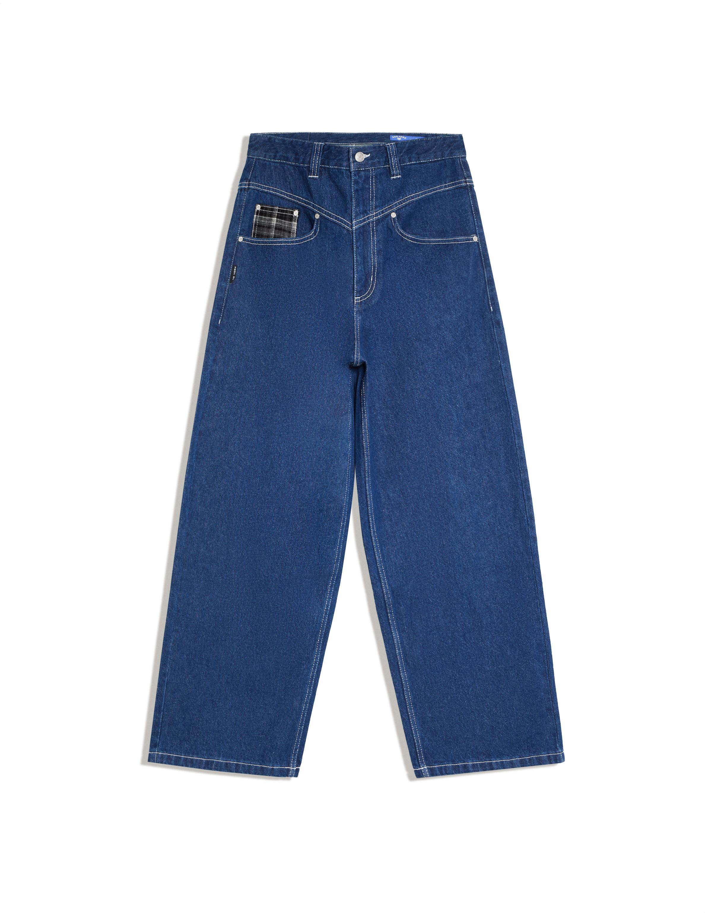 ZOO YORK X BERSHKA patch jeans — Navy