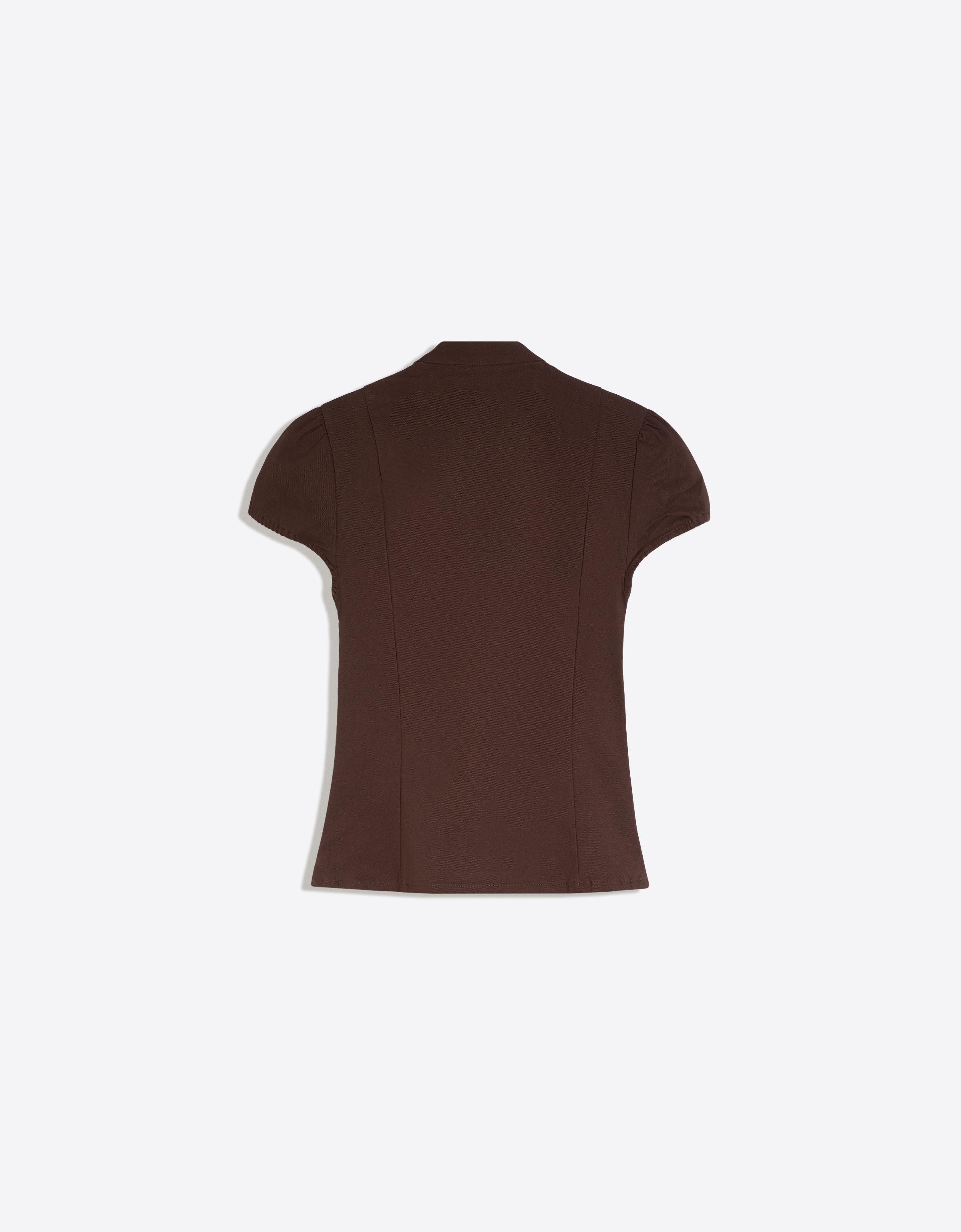 Short sleeve shirt with press-stud fastening — Brown