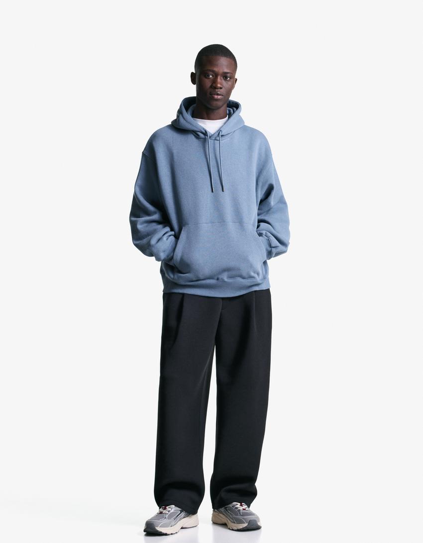 Sweat à capuche-Bleu-3