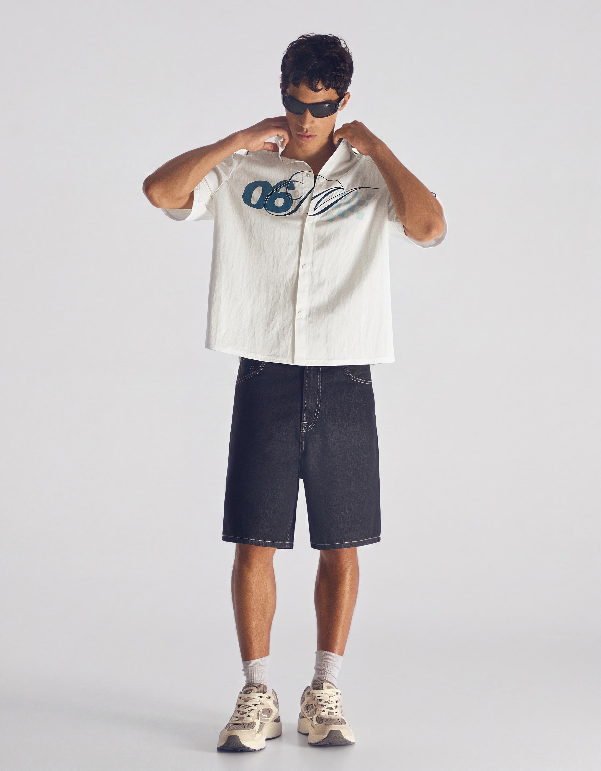 Short sleeve racing shirt — White
