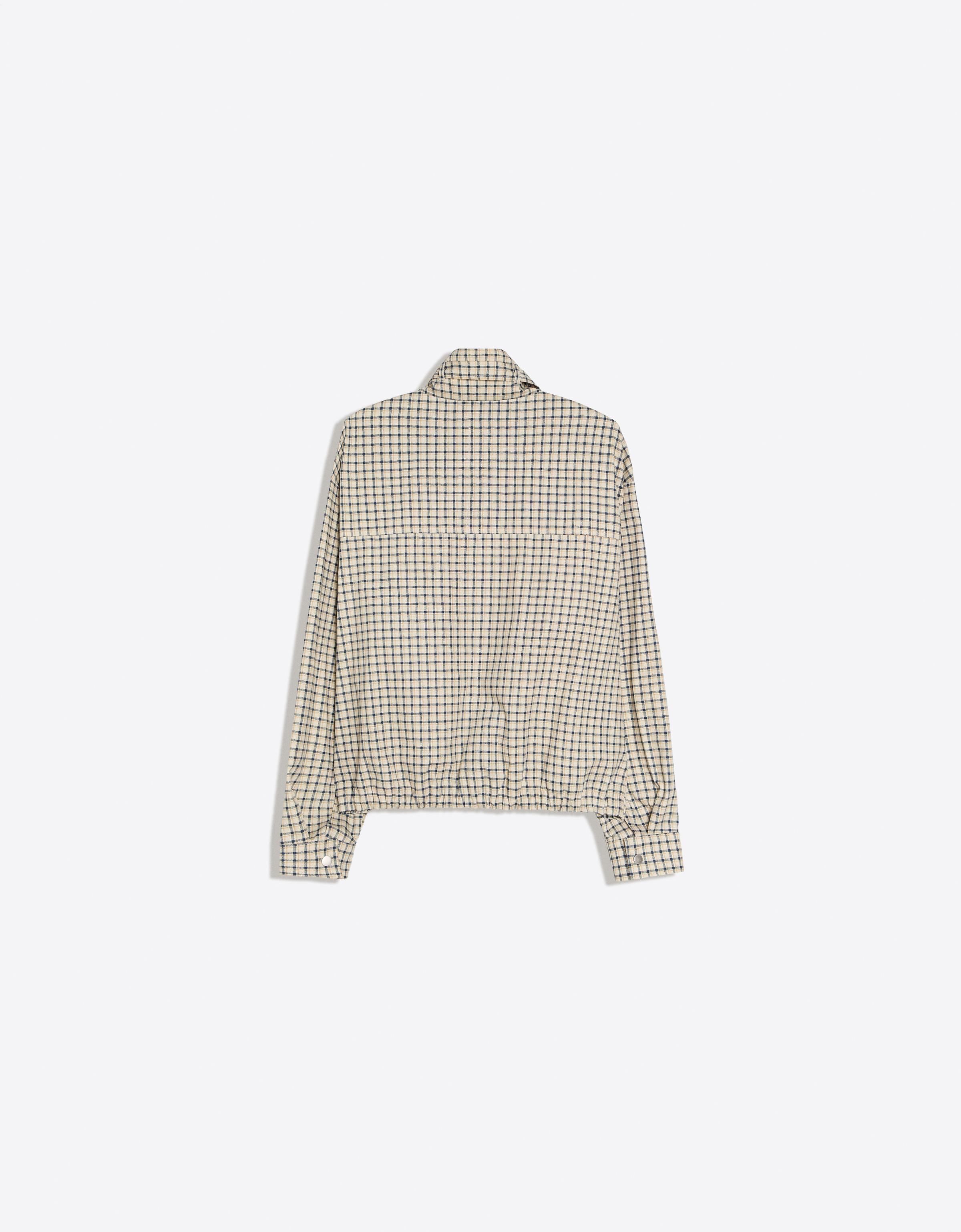 Check zip-up jacket — Cream