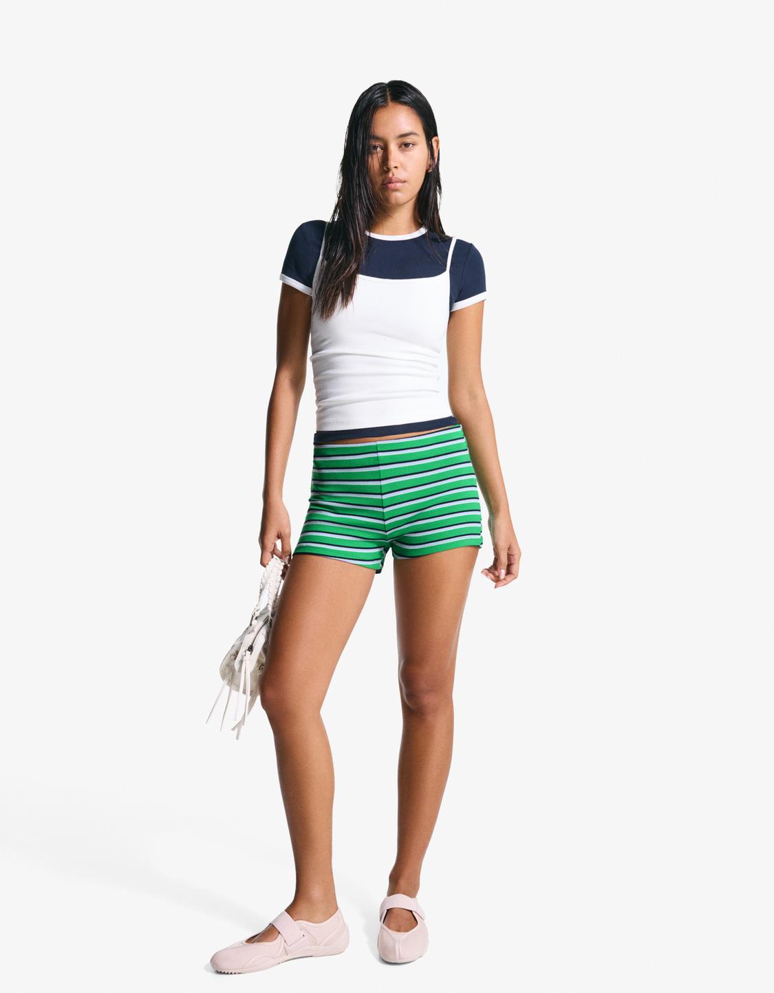 Striped rustic shorts