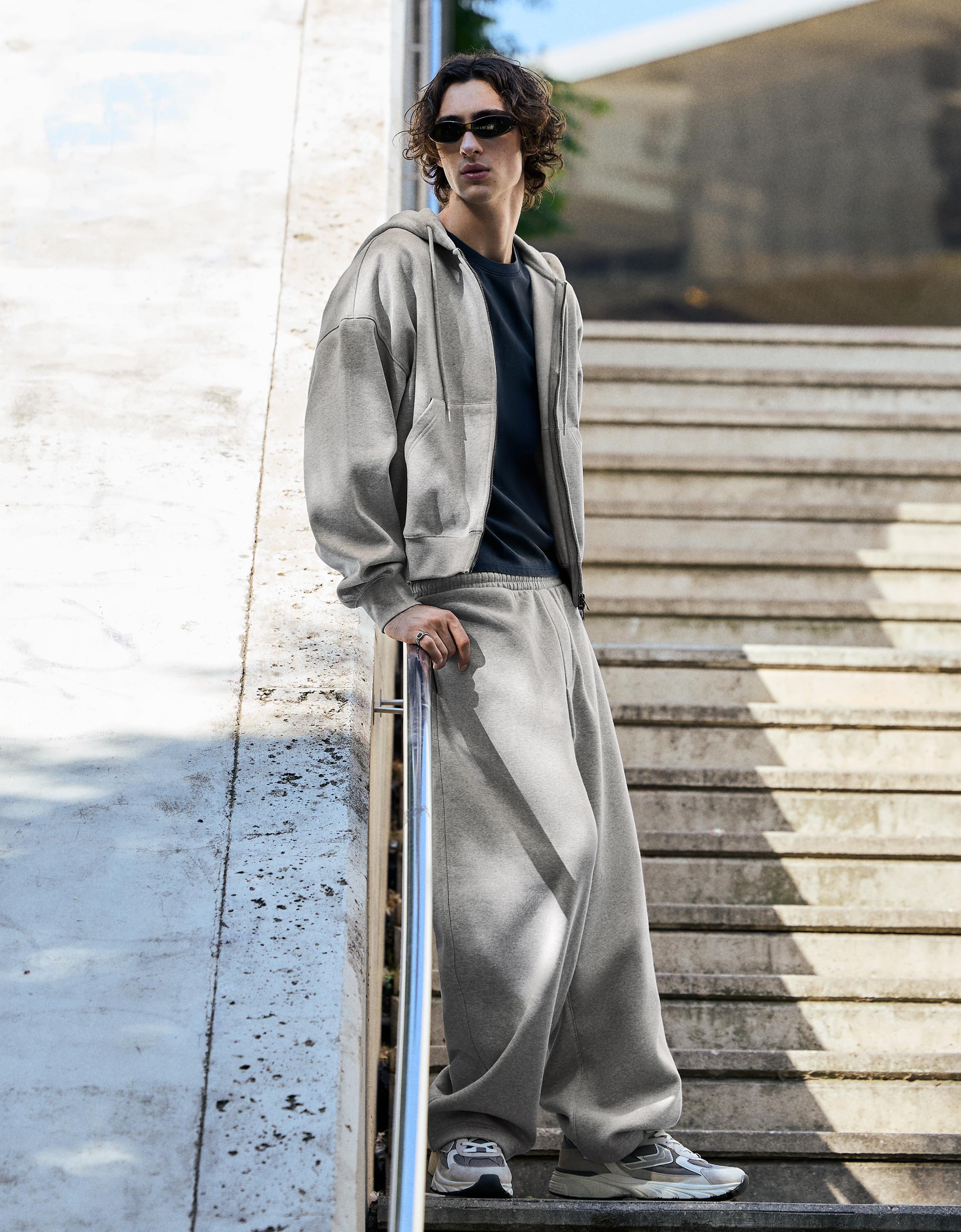 Napped balloon trousers — Grey