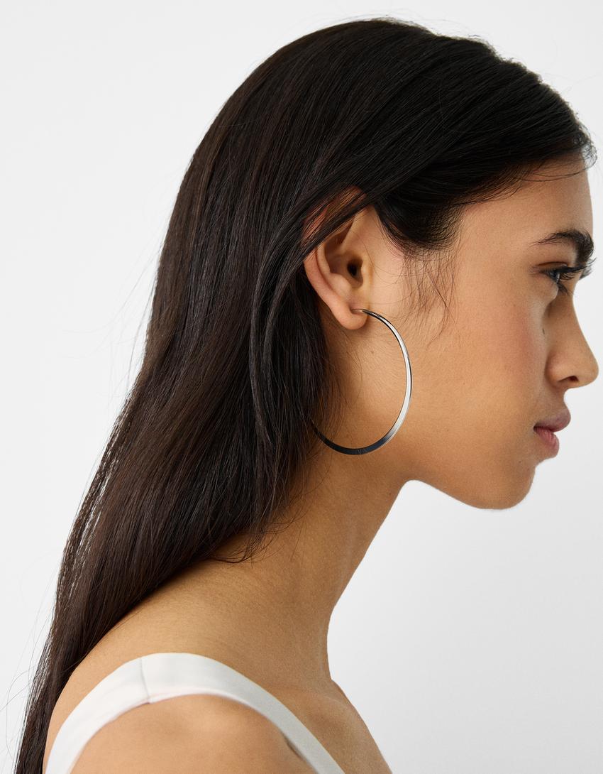 أقراط حلقية Signature Edition-فضي-1