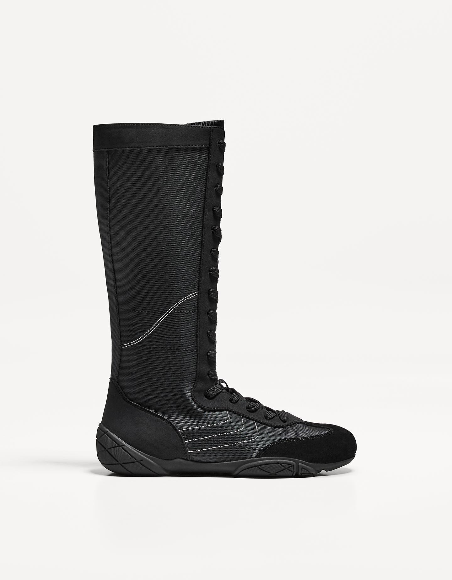 Bershka botki sportowe w bokserskim stylu czarny