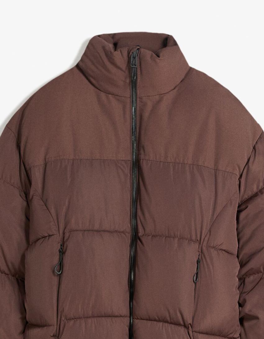 Technical puffer jacket-Brown-2