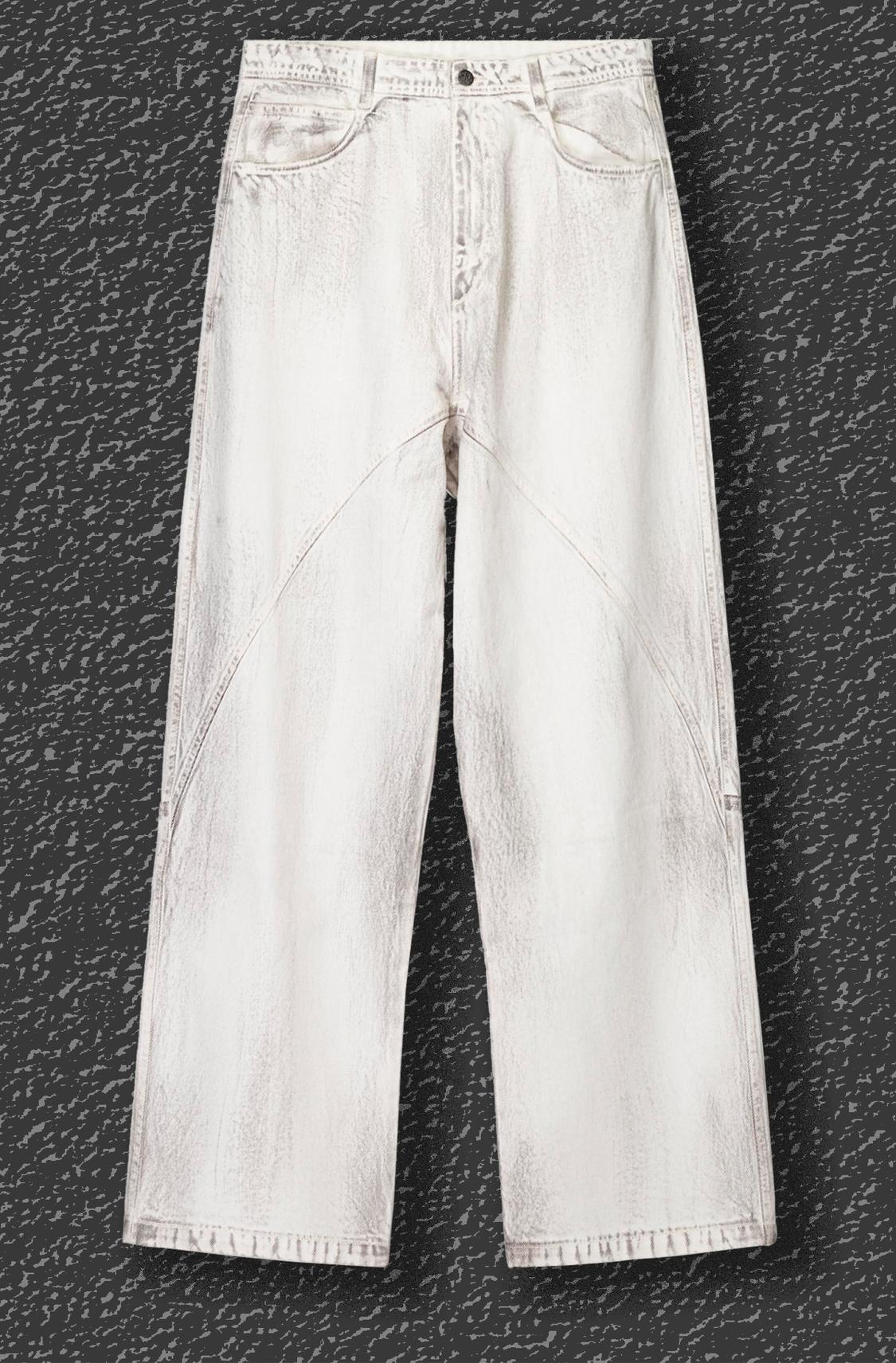 Waxed-effect balloon fit trousers