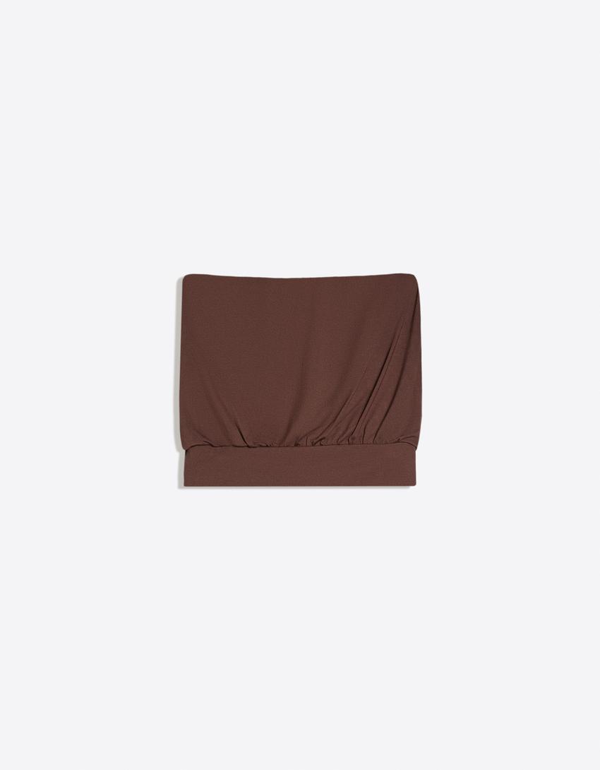 Bandeau waist cincher top-Brown