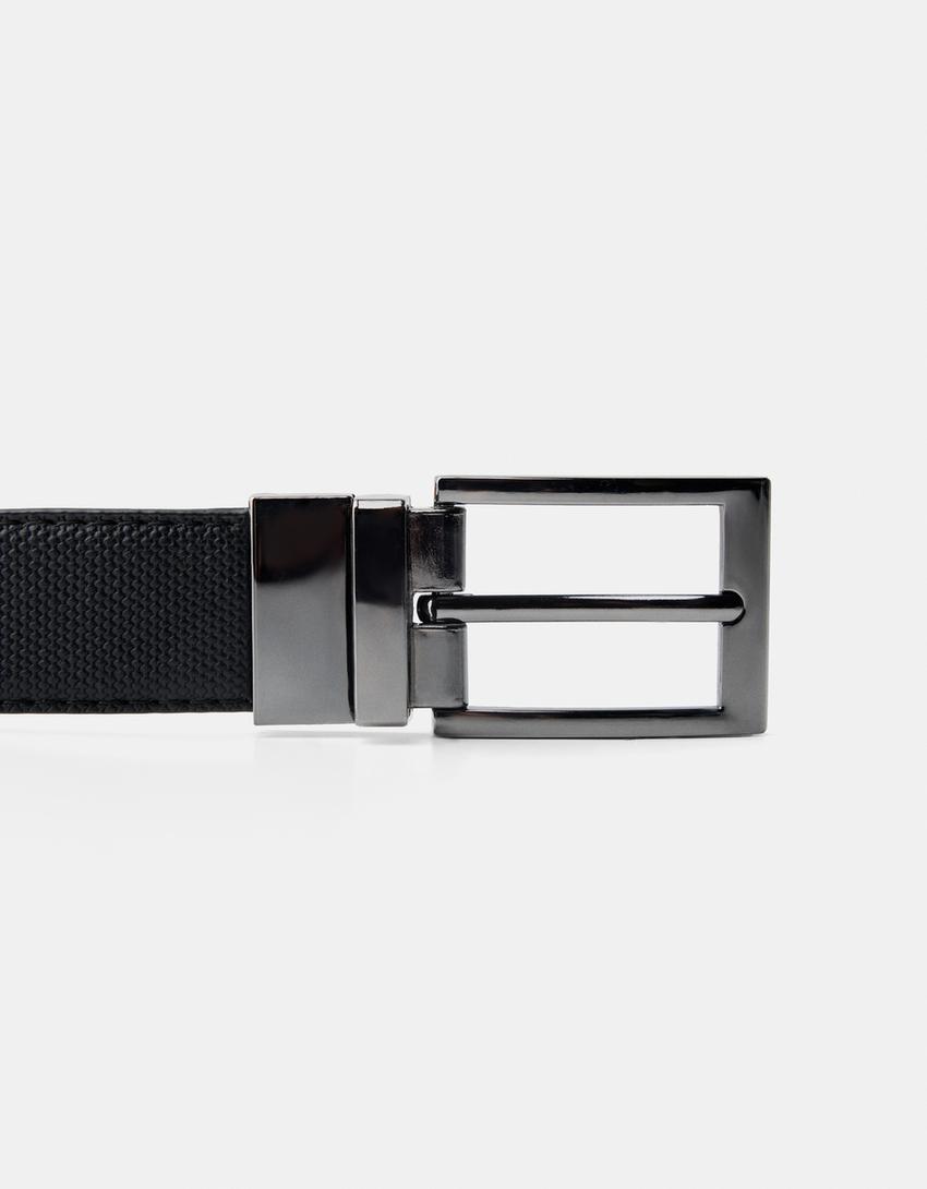 Ceinture fine réversible-Noir