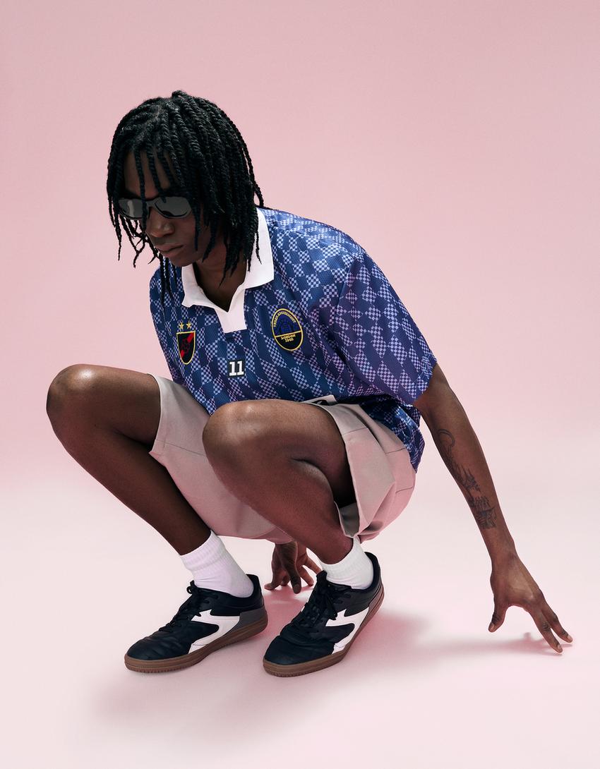 حذاء رياضي طراز كرة قدم ريترو-أسود-1