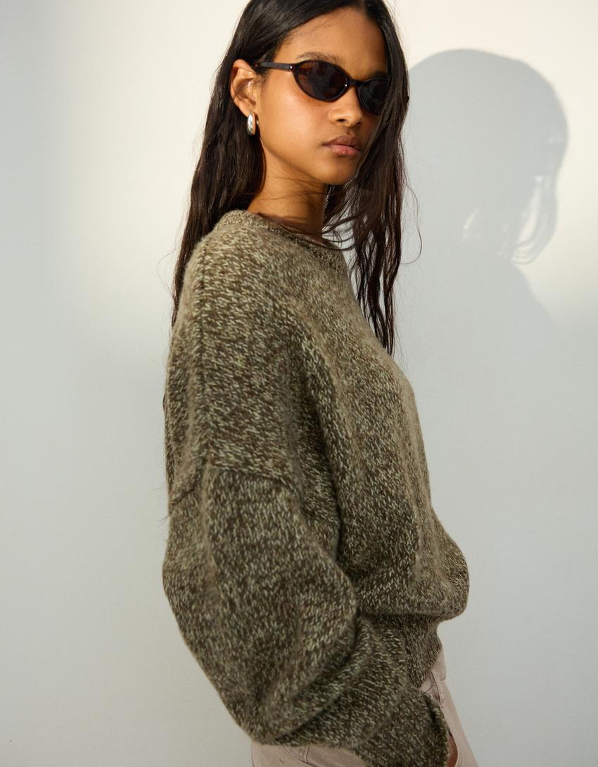 Fitted-waist jumper-Green