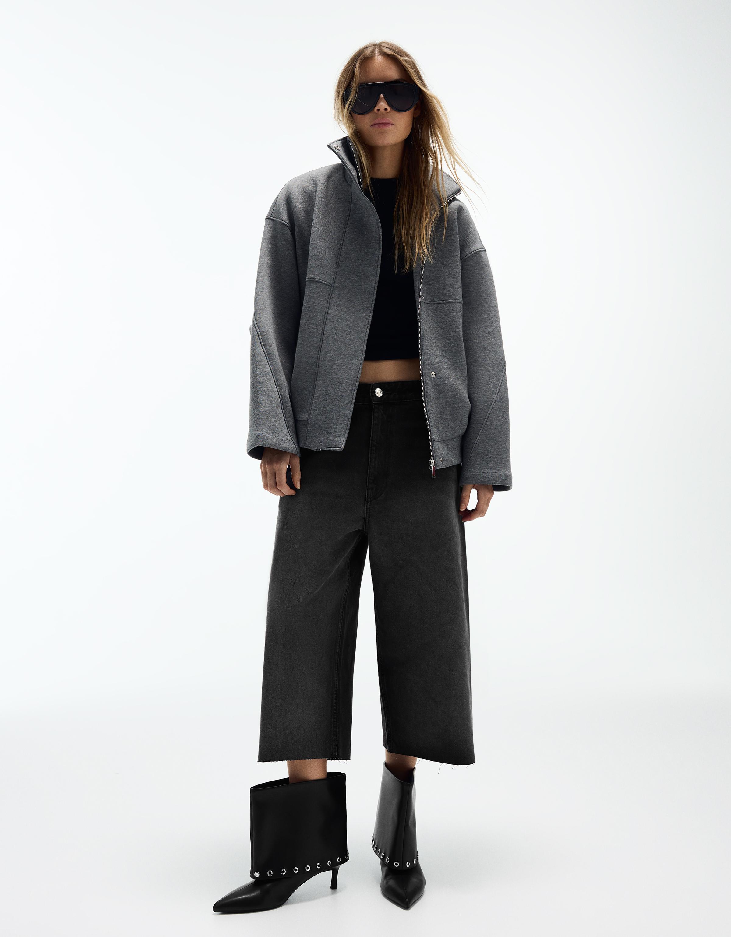 Bershka Skater kesim denim bermuda şort görsel 2