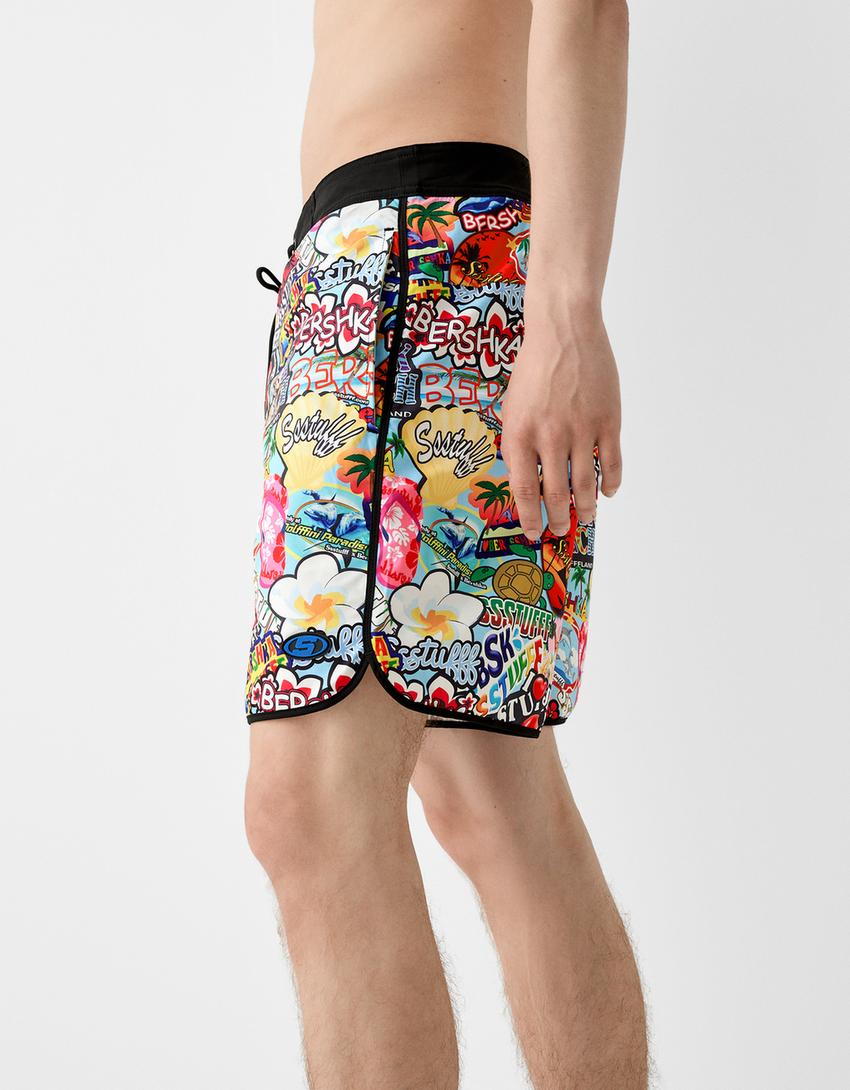 Short de bain BERSSSHKA X SSSTUFFF imprimé-Noir-3