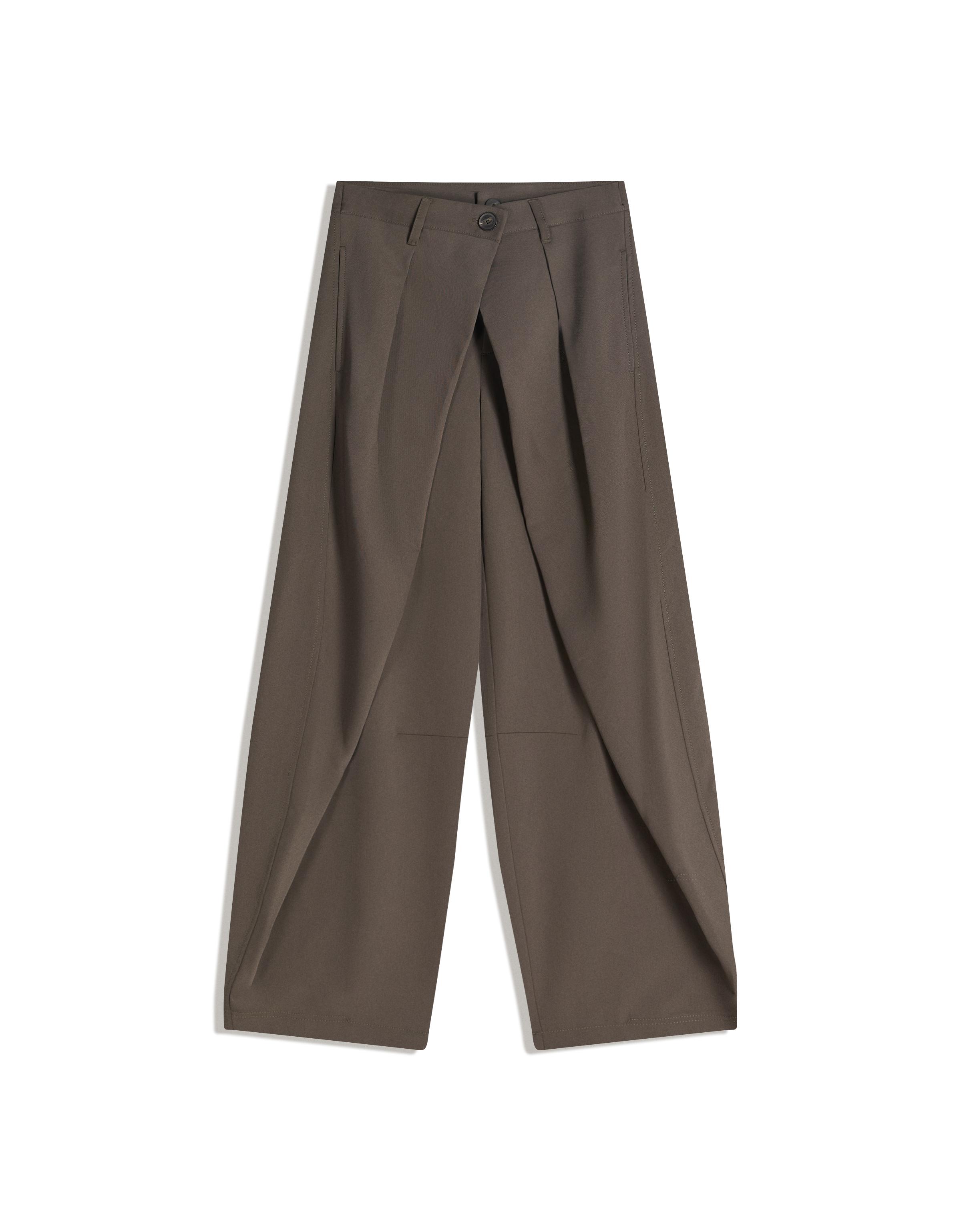 Pleated double-button trousers — Sand