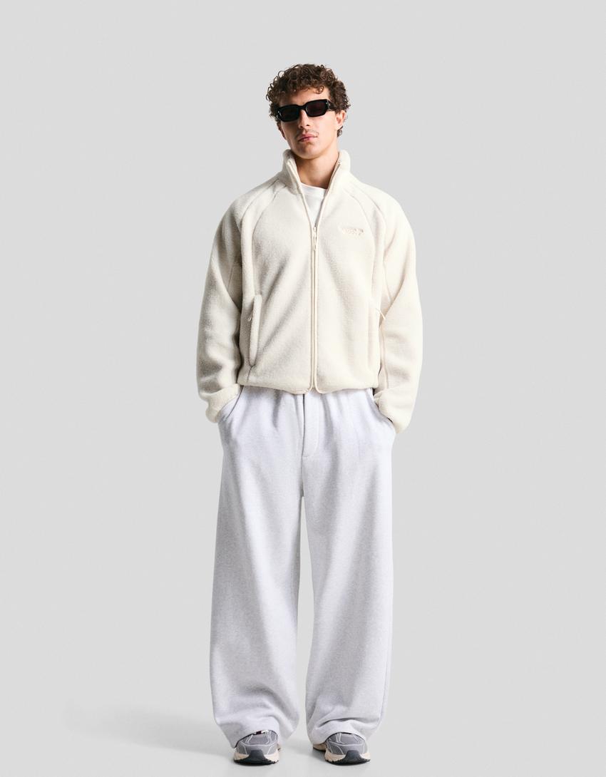 Faux shearling jacket-Cream