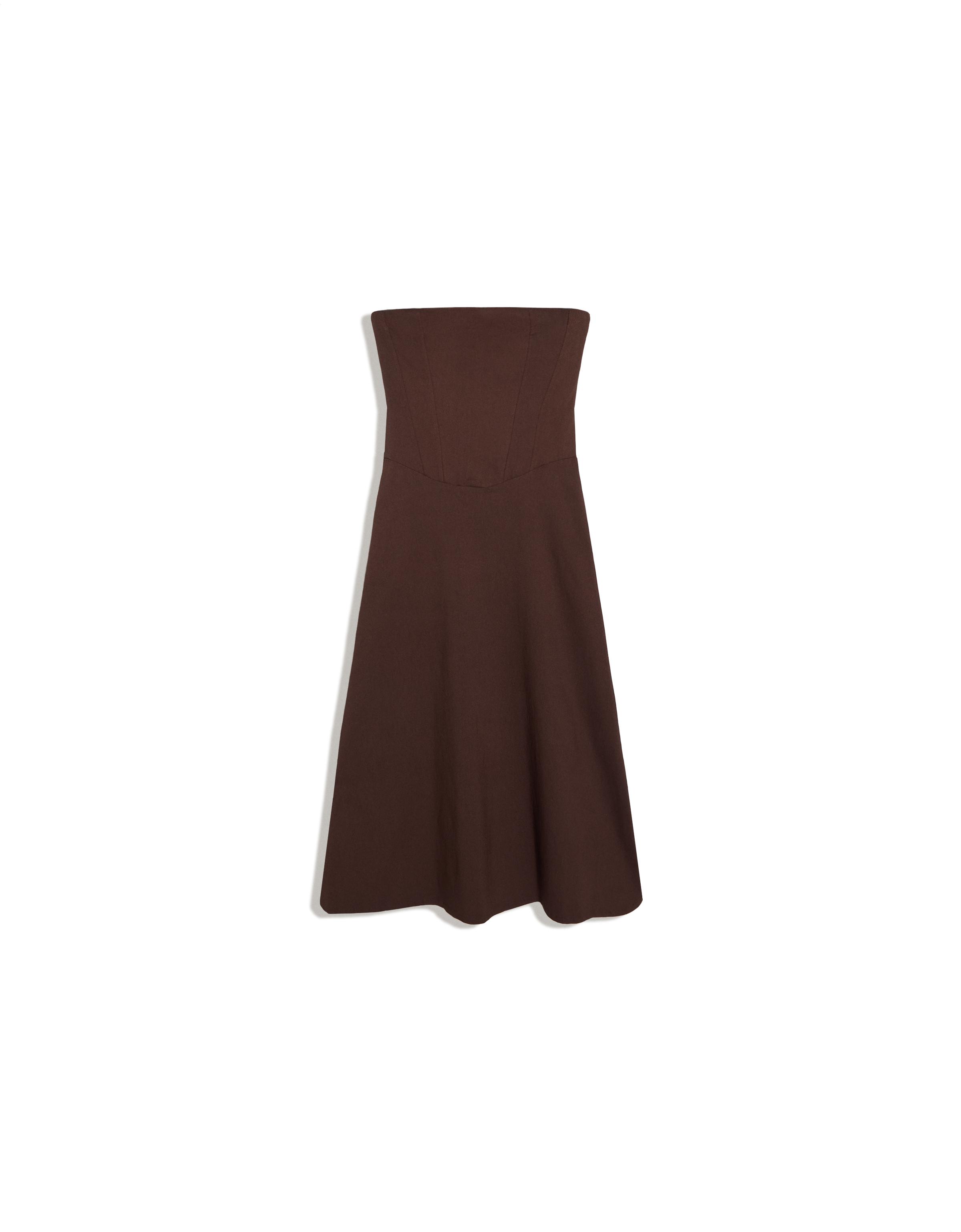Bandeau midi dress — Brown