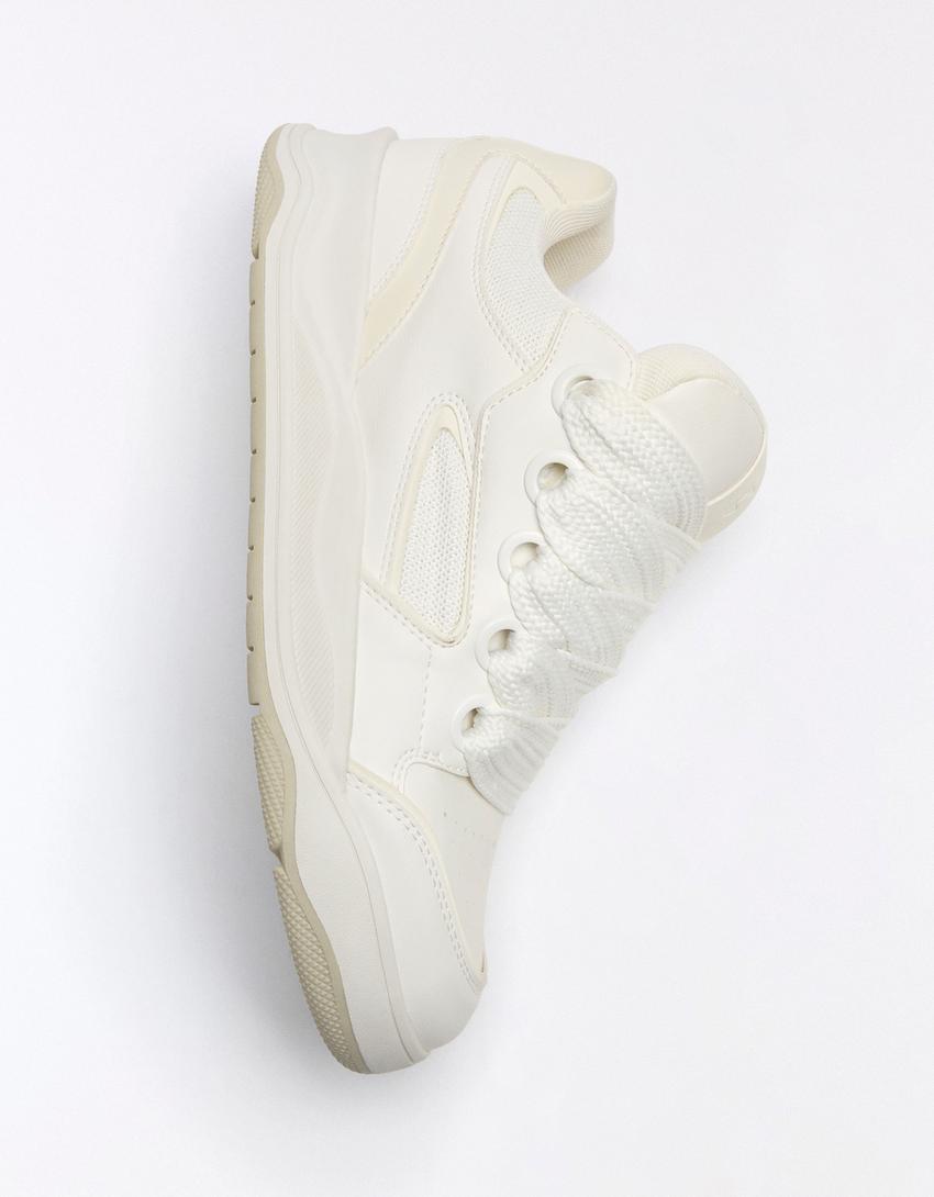 Voluminous skate sneakers-WHITE