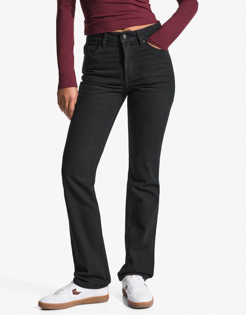 Straight fit jeans-Black