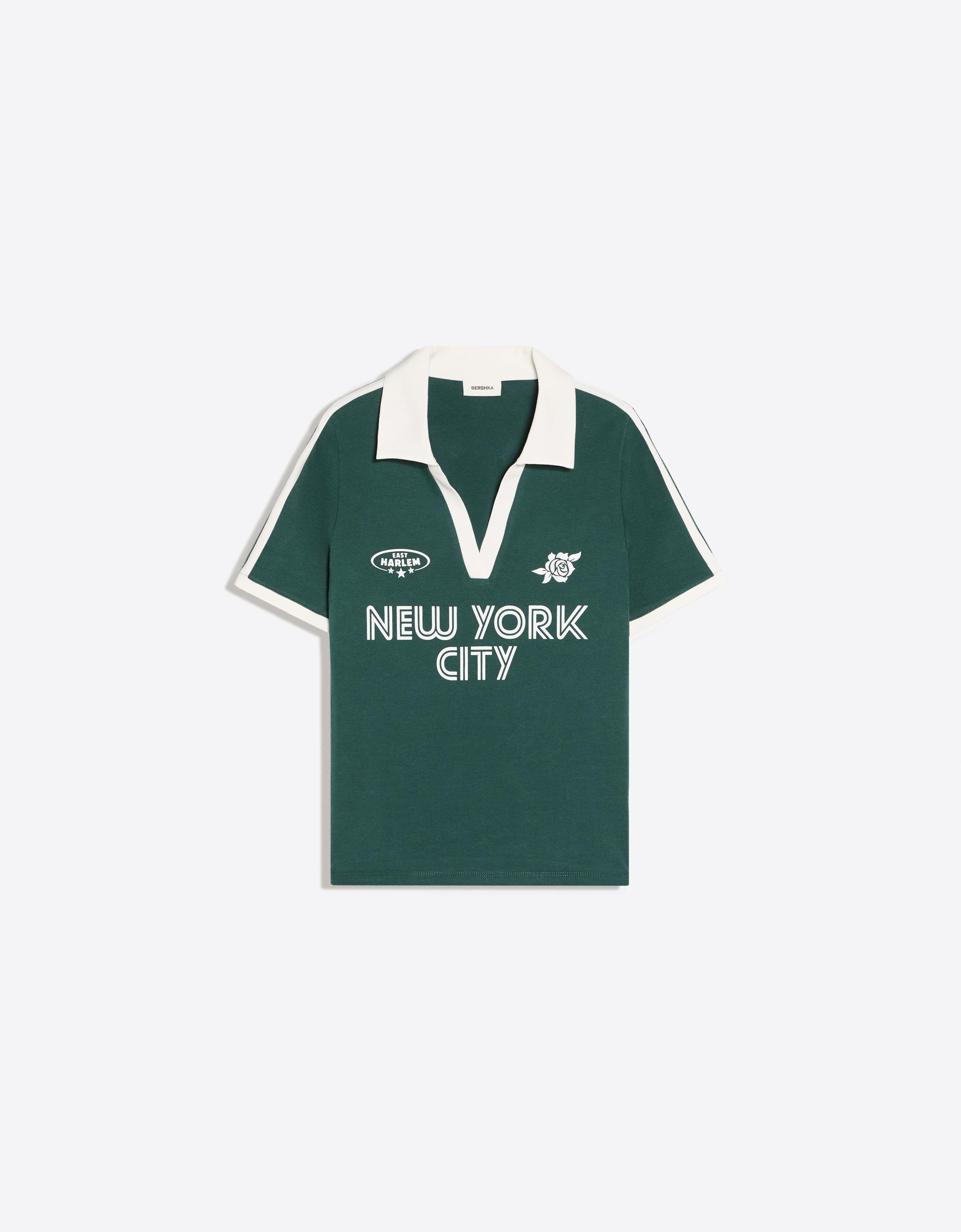 Short sleeve print polo shirt — Green