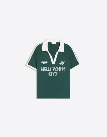 Short sleeve print polo shirt — Green 5