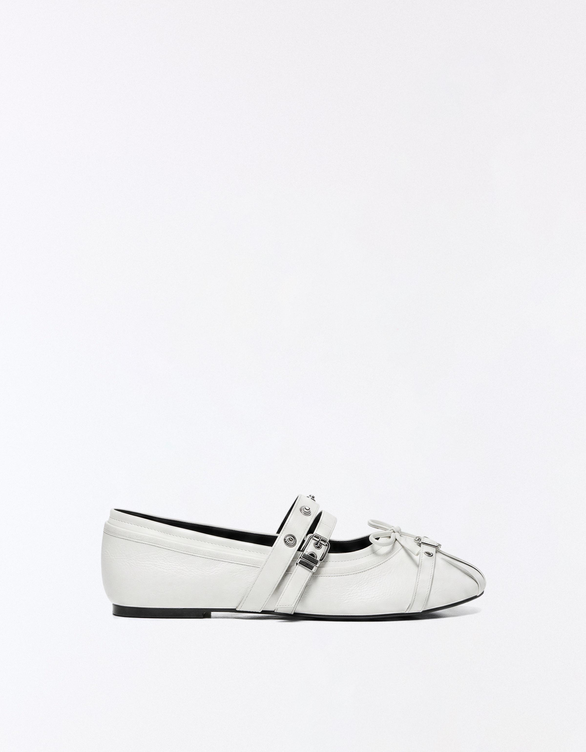 Studded ballerinas — WHITE