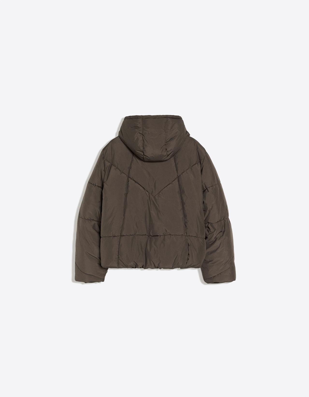 Puffer hooded jacket — Sand