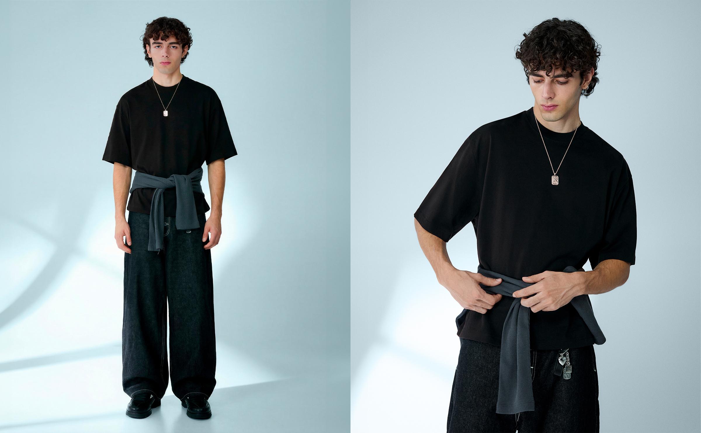 Kısa kollu boxy fit tişört - Görsel 17