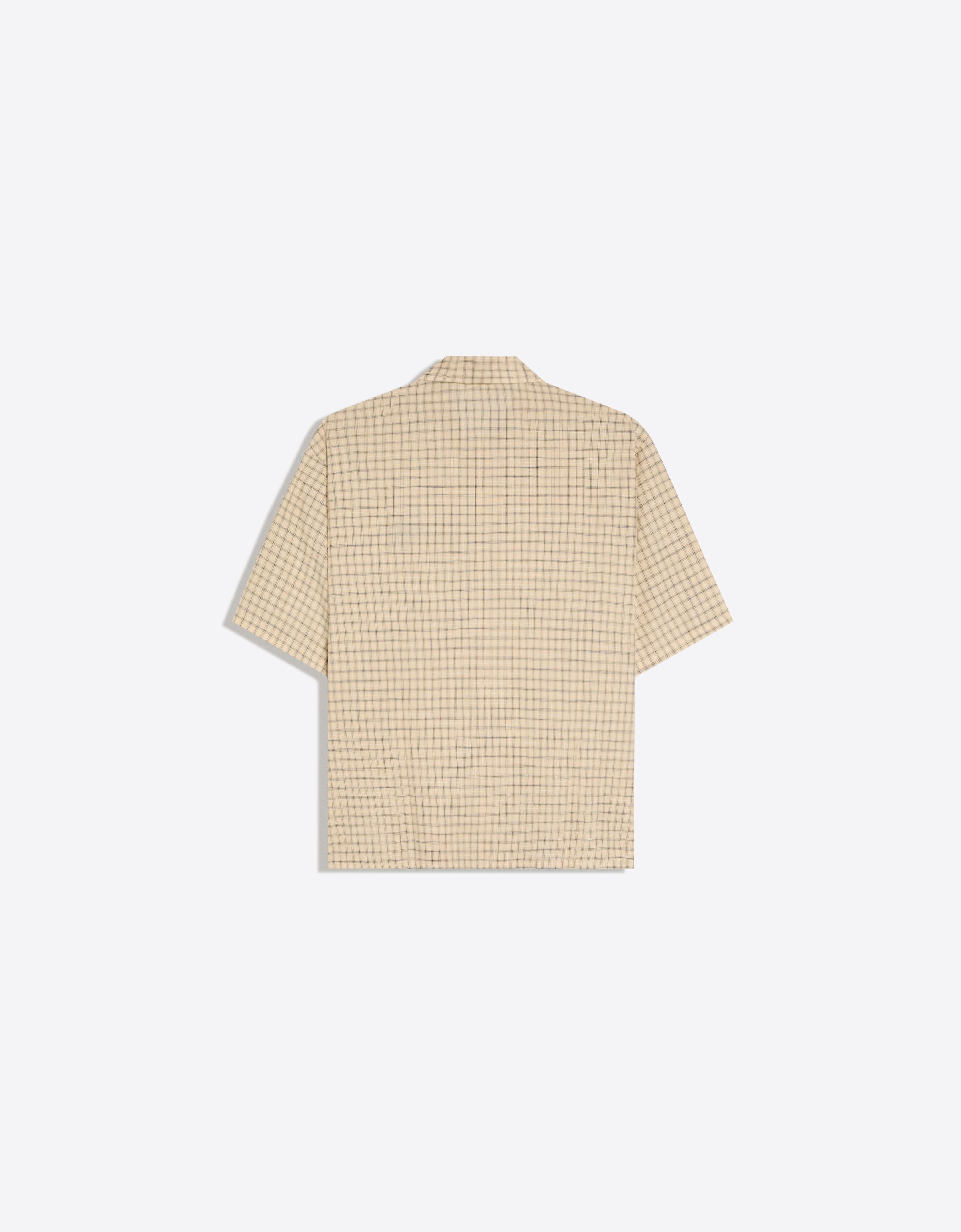 Embroidered short sleeve shirt — Beige
