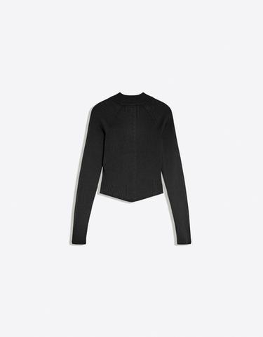 Fitted popper jumper — Black 7