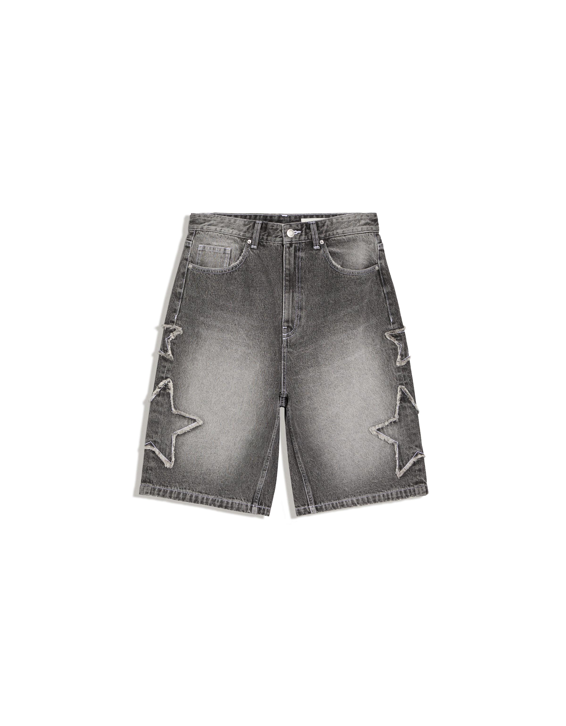 Star print baggy Bermuda shorts — Grey