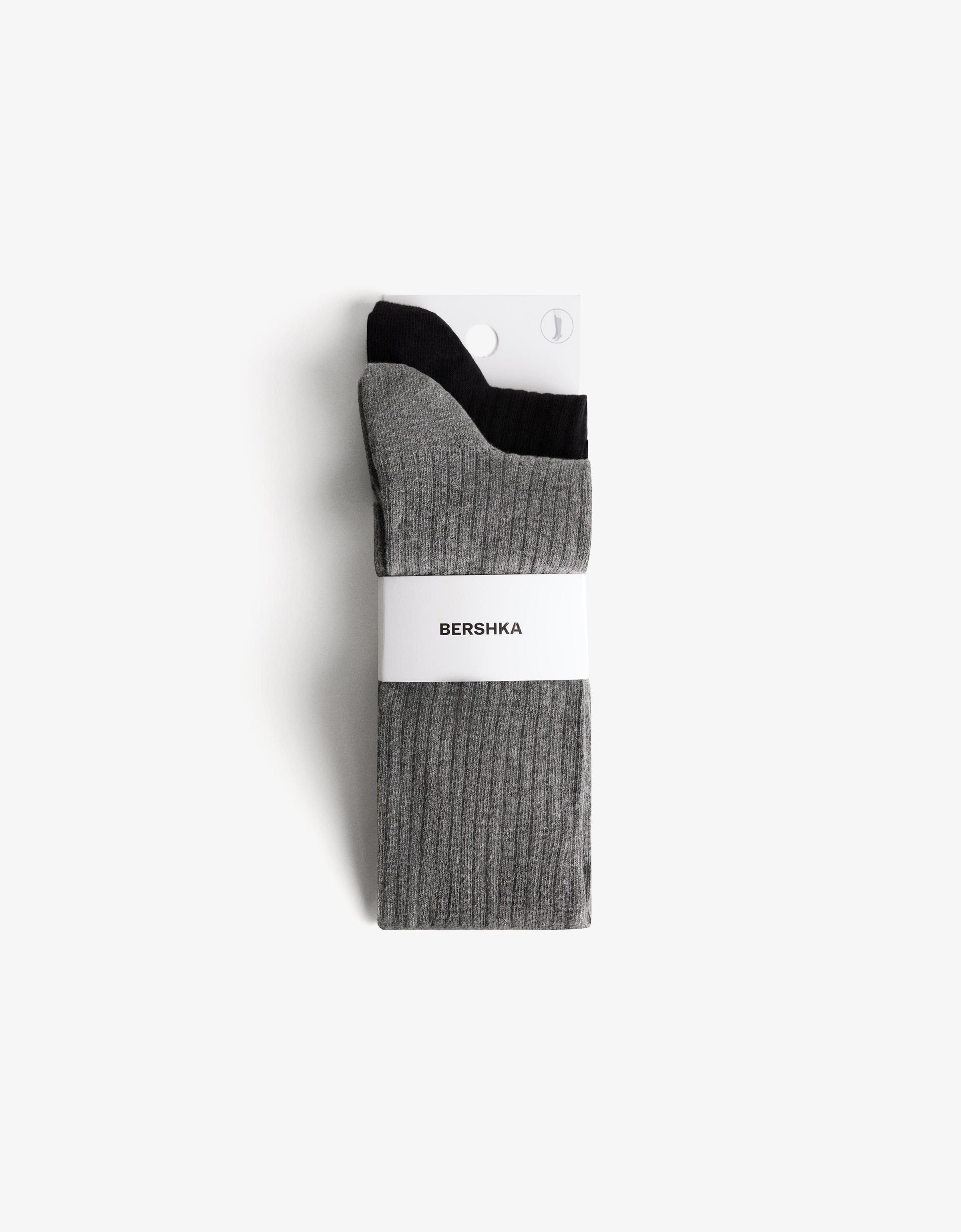Pack of 2 ribbed socks — Black