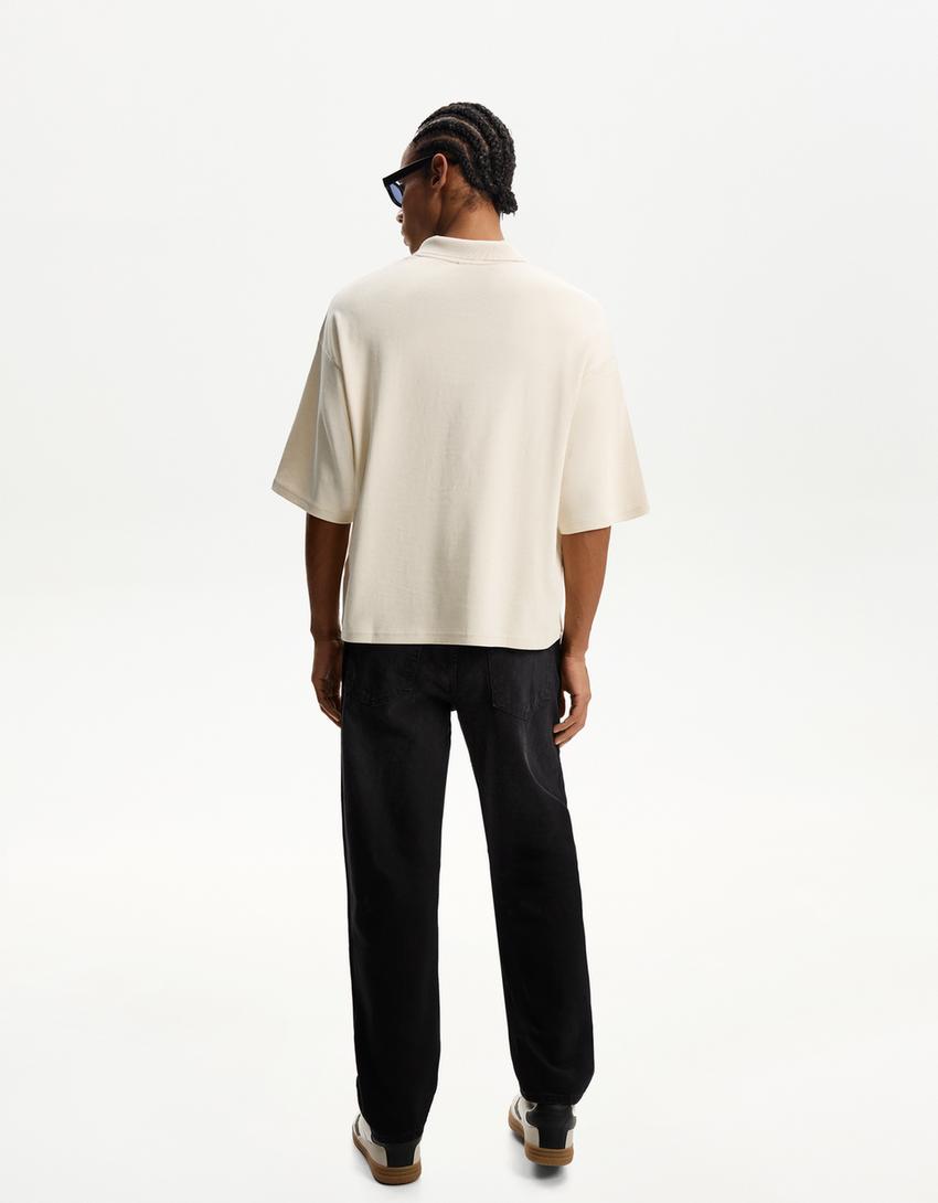 Jeans straight-Negro-1