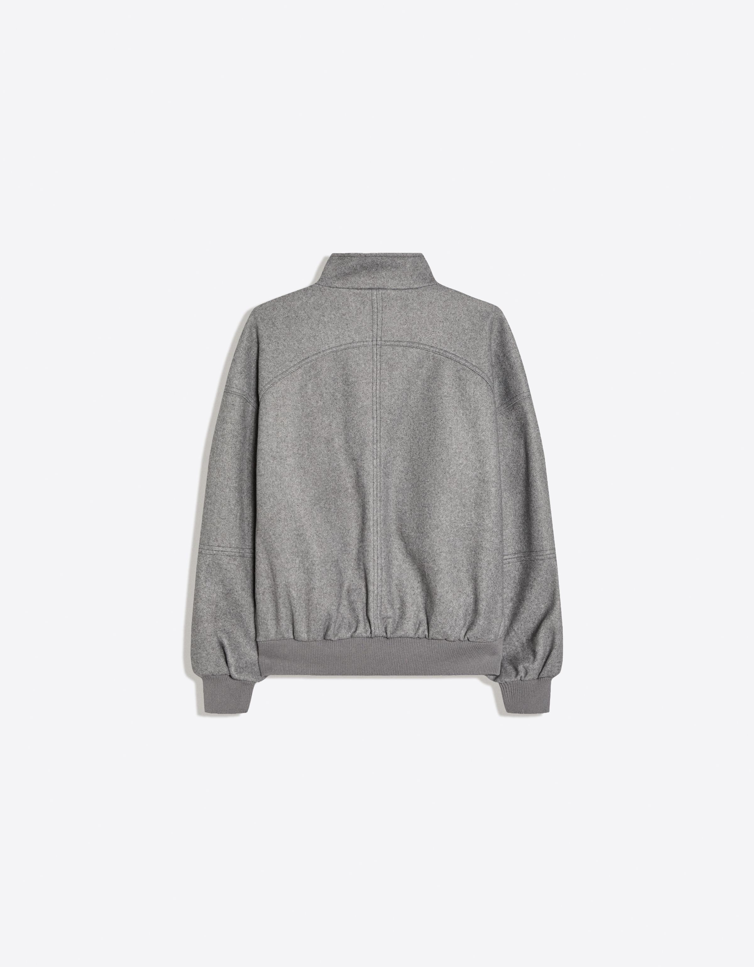 Felt-effect bomber jacket — Grey