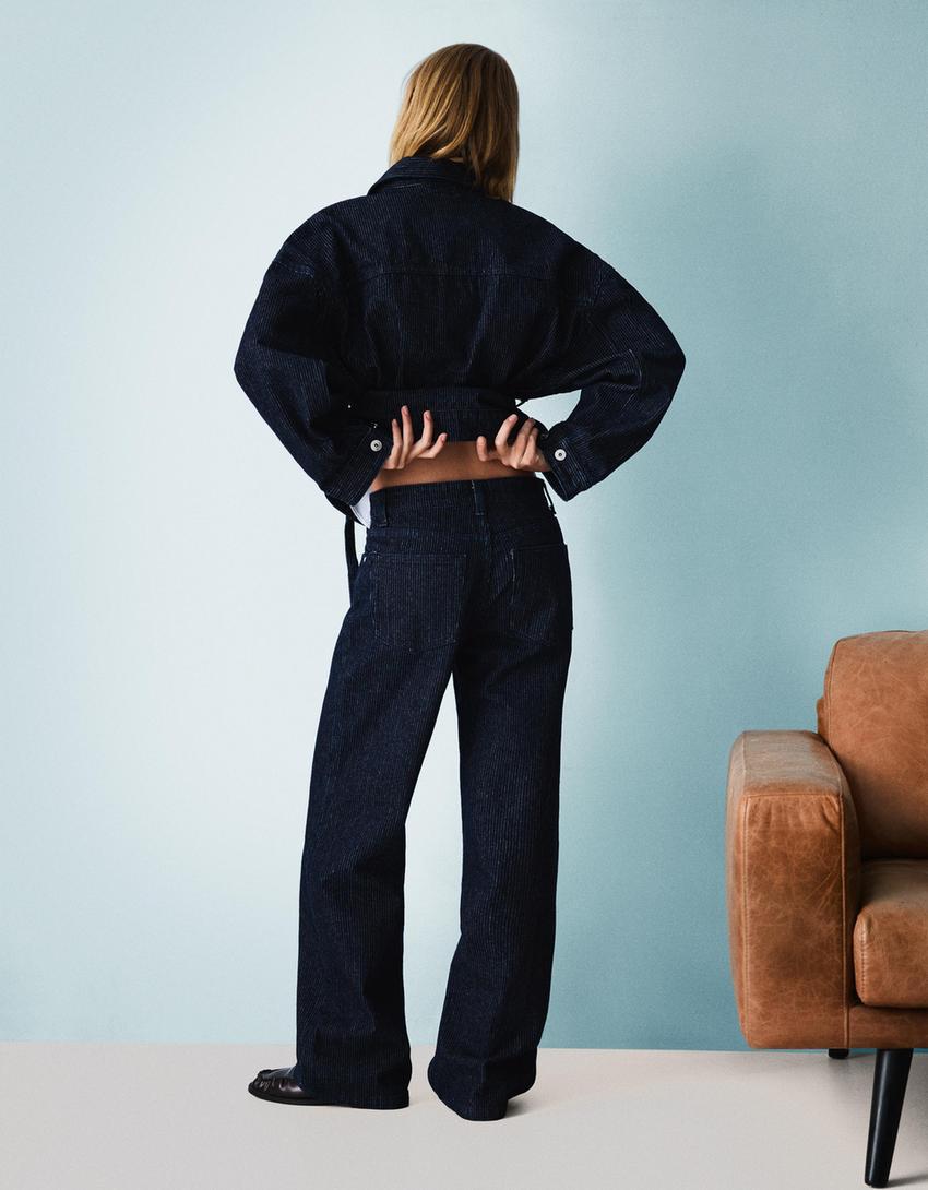 Textured denim jacket and jeans set-Textured denim jacket and jeans set-1
